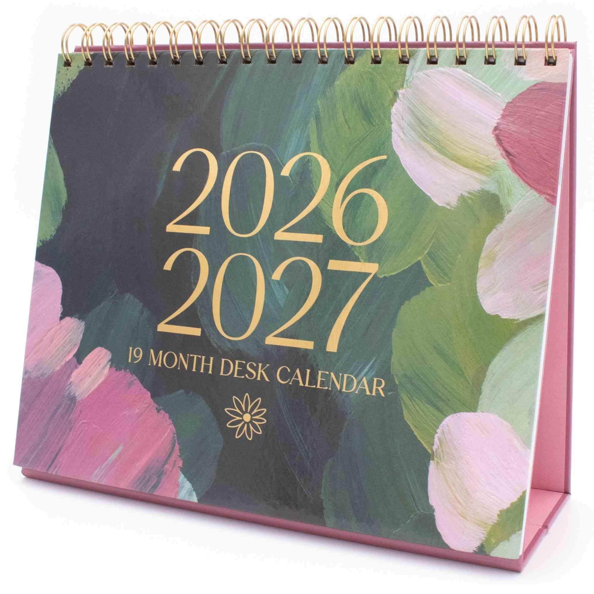 2026-2027 19 Month Standing Flip Desk Calendar, 8" x 10", Paint Strokes - Image 16