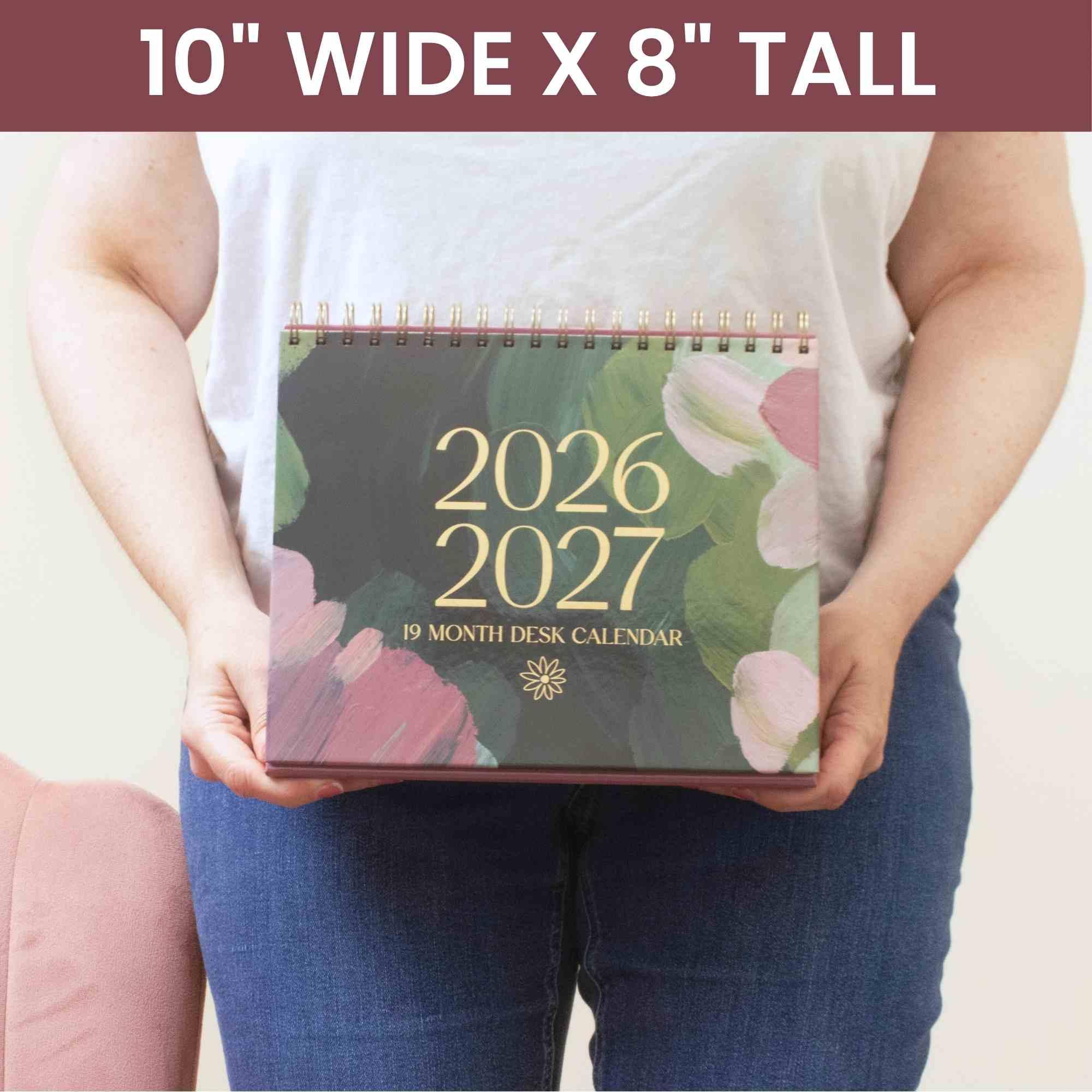 2026-2027 19 Month Standing Flip Desk Calendar, 8" x 10", Paint Strokes - Image 8