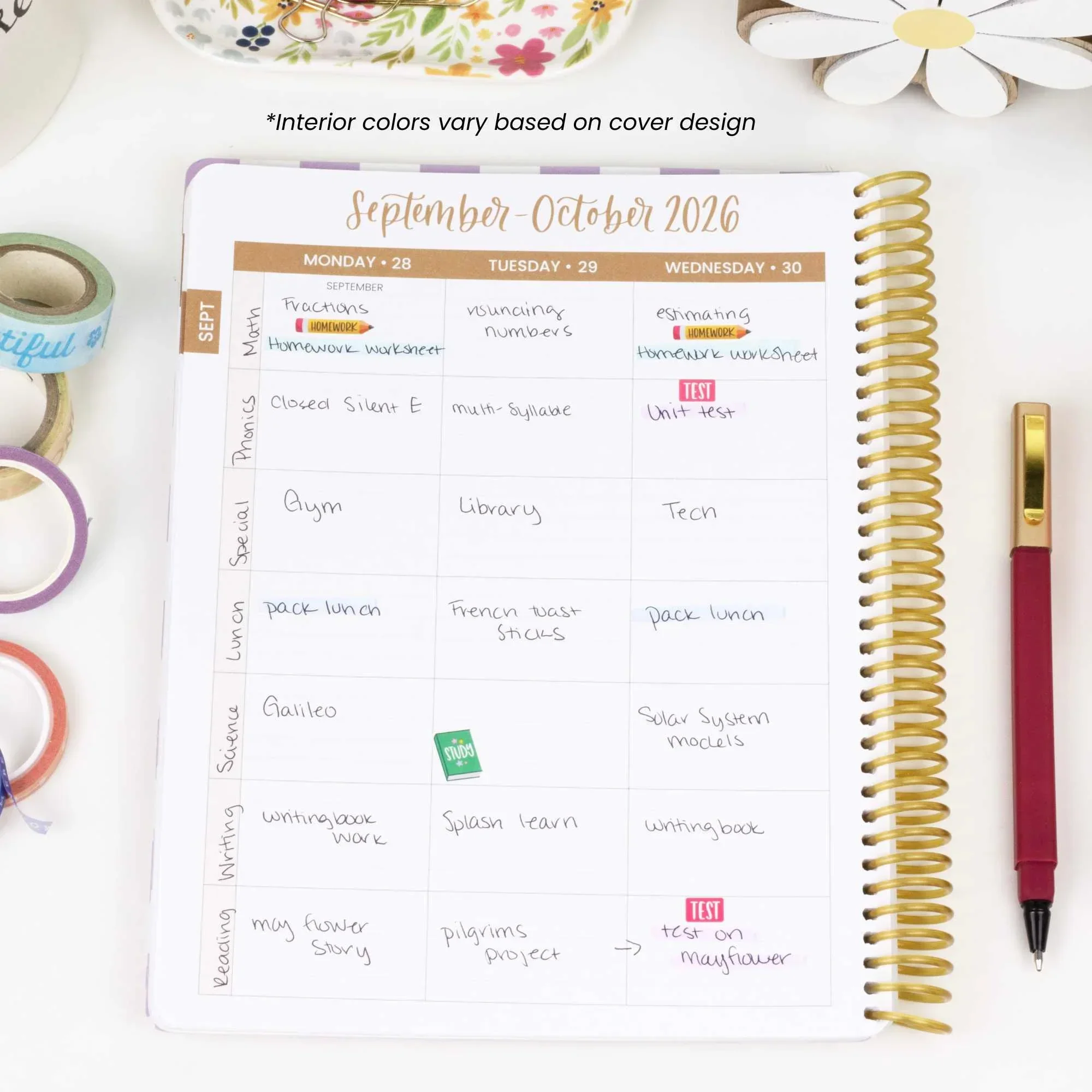 2026–27 Daisy Column Academic Planner, 7" x 9" | Butter Yellow Daisies - Image 12