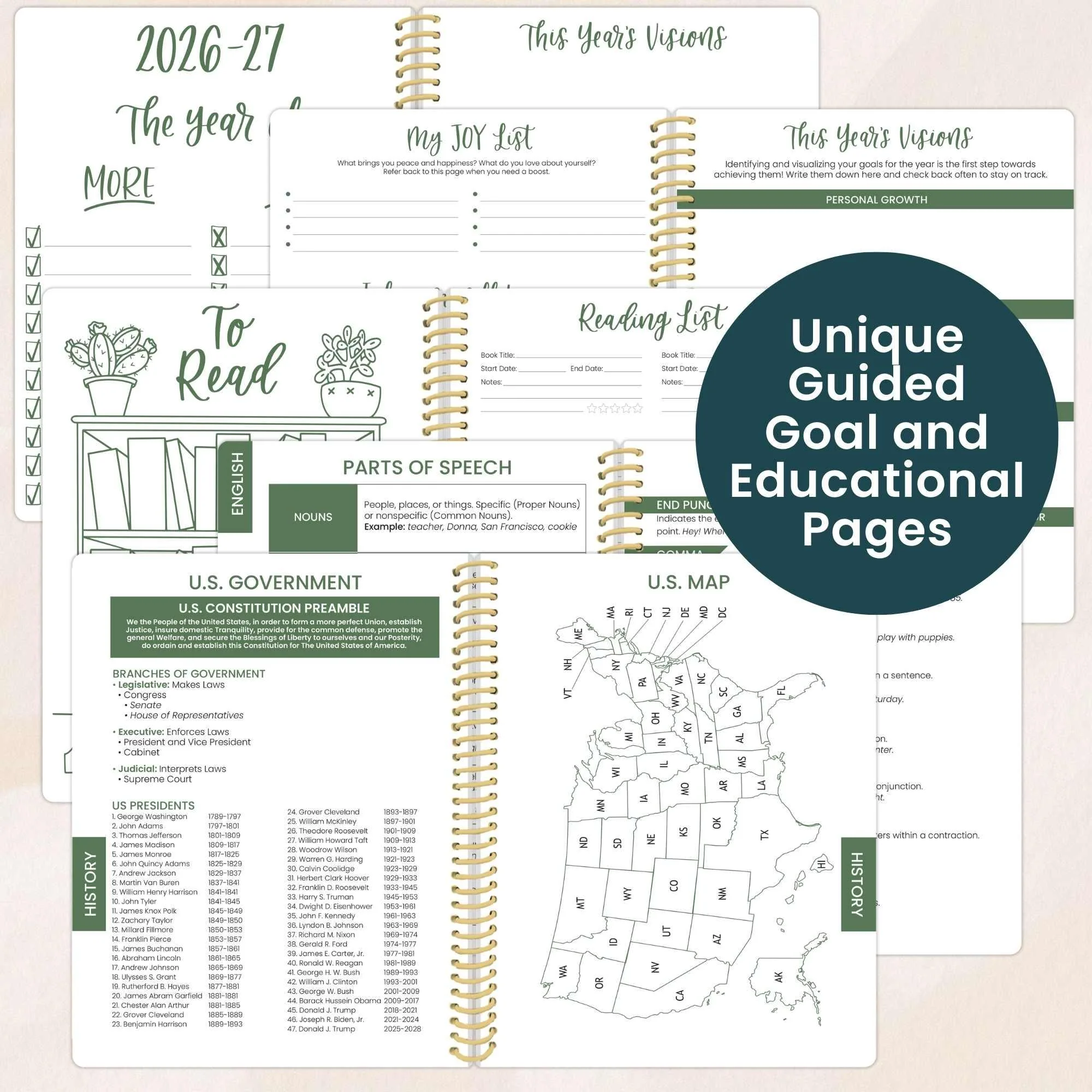 2026–27 Daisy Column Academic Planner, 7" x 9" | Butter Yellow Daisies - Image 5