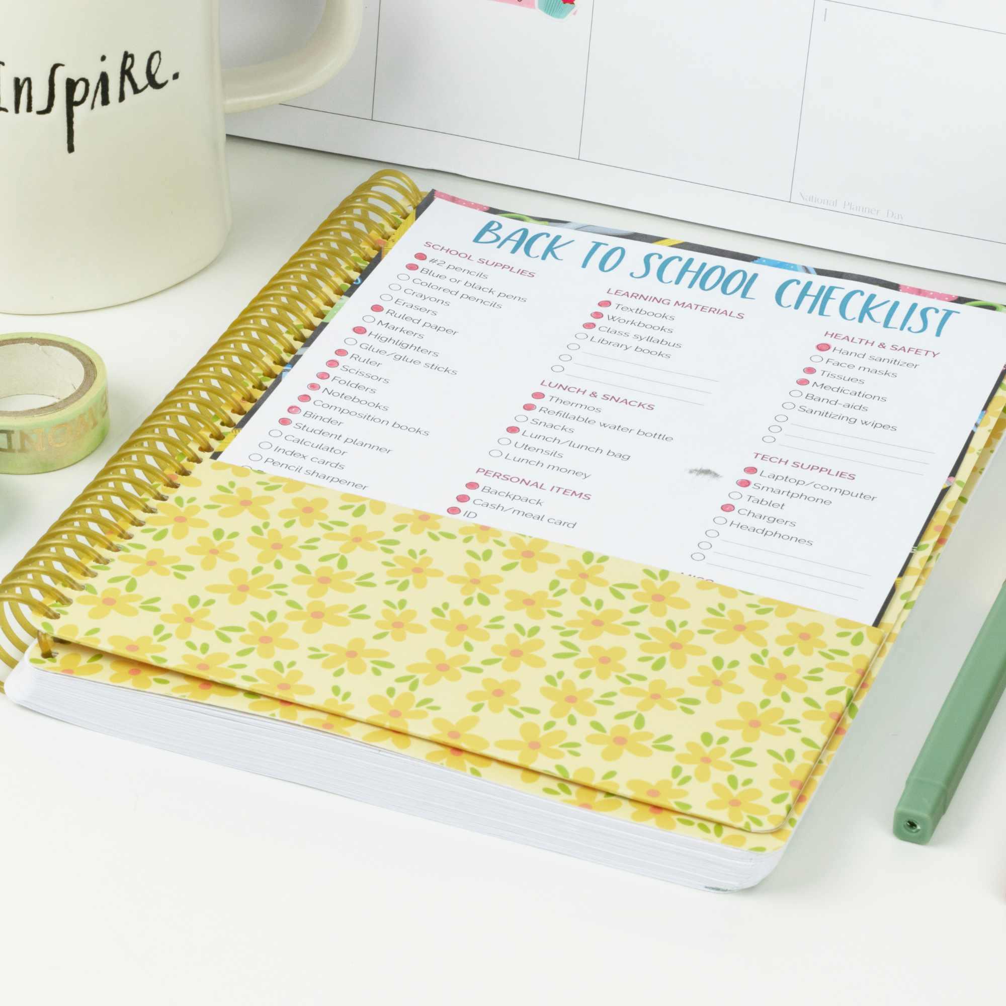2026–27 Daisy Column Academic Planner, 7" x 9" | Butter Yellow Daisies - Image 9