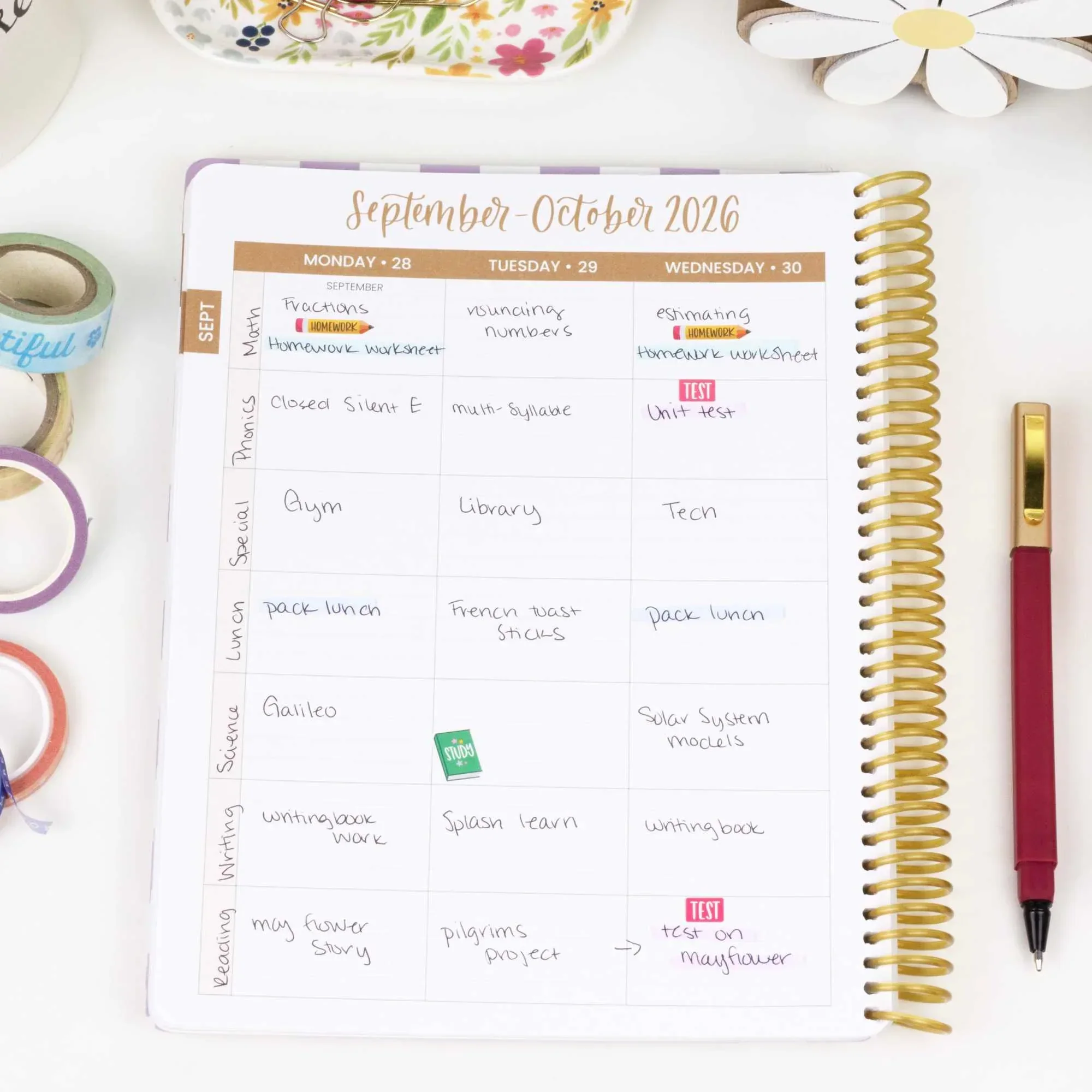 2026–27 Daisy Column Academic Planner, 7" x 9" | Checkered - Image 13