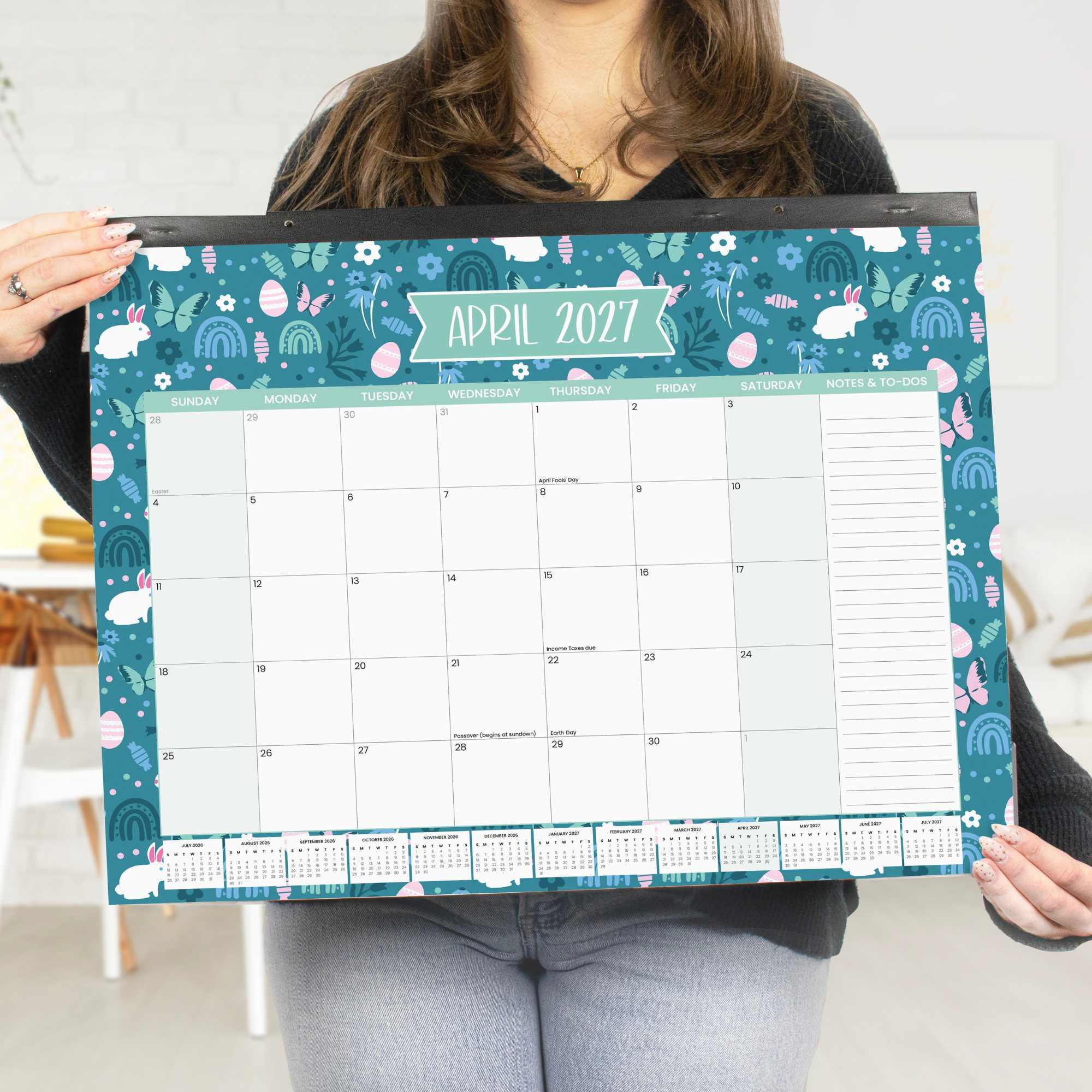 2026–27 Academic Desk & Wall Calendar, 16" x 21" | Holiday Icons - Image 2