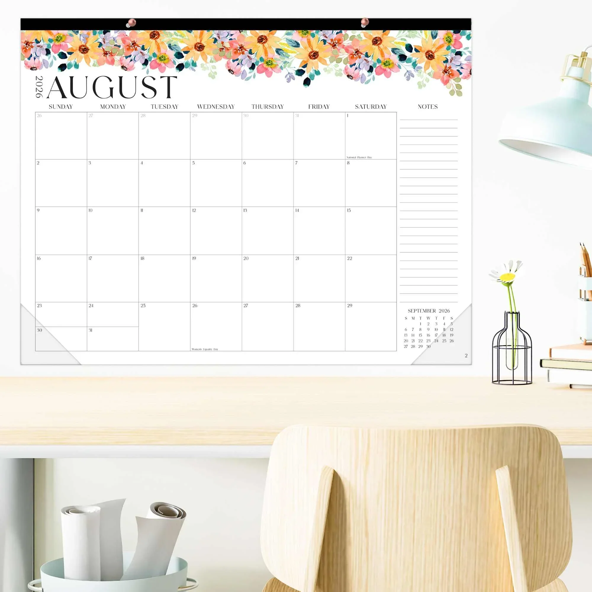 2026–27 Academic Desk & Wall Calendar, 16" x 21" | Seasaonal Florals - Image 12