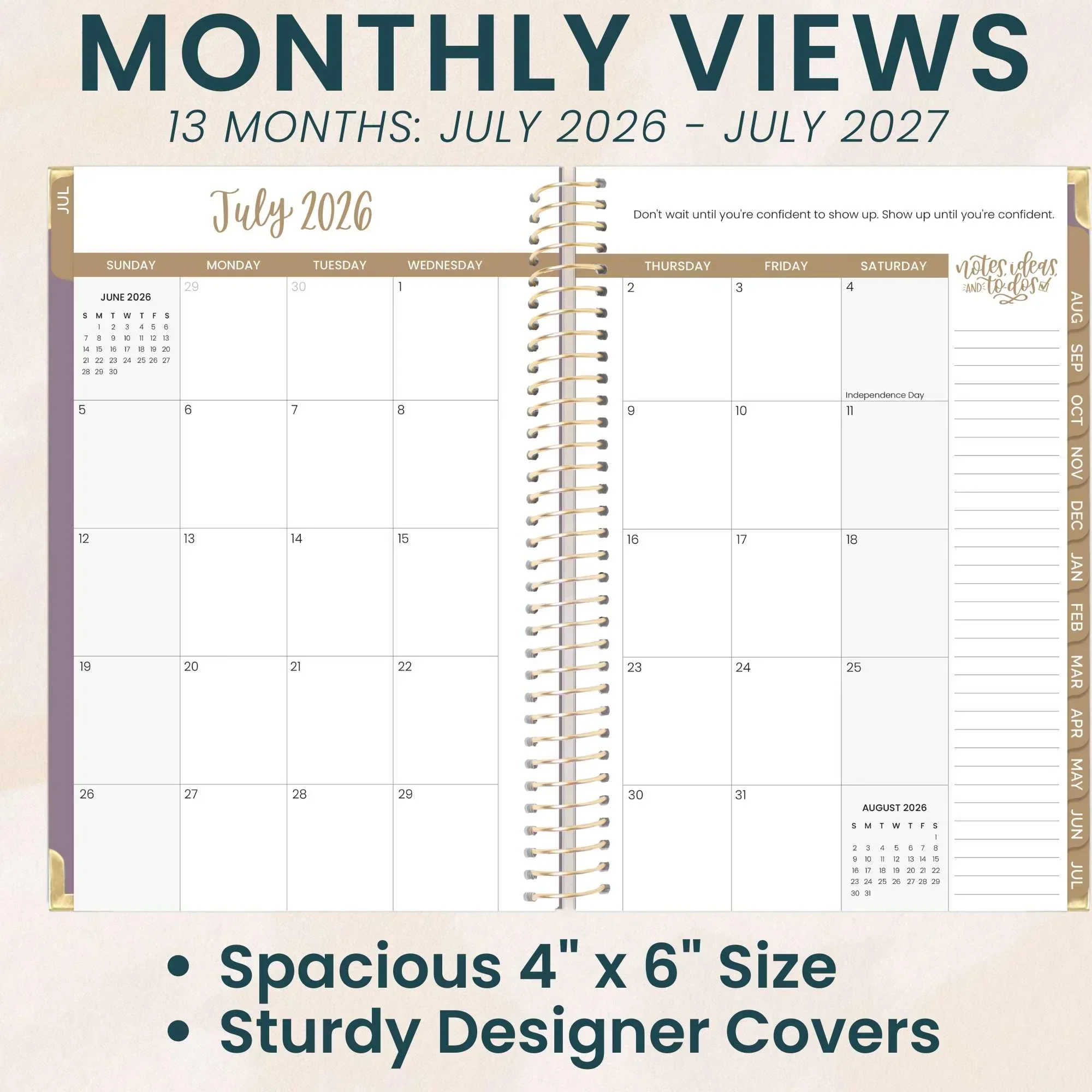 2026-27 Hard Cover Planner, 5.5" x 8.25" | Purple Linen - Image 4