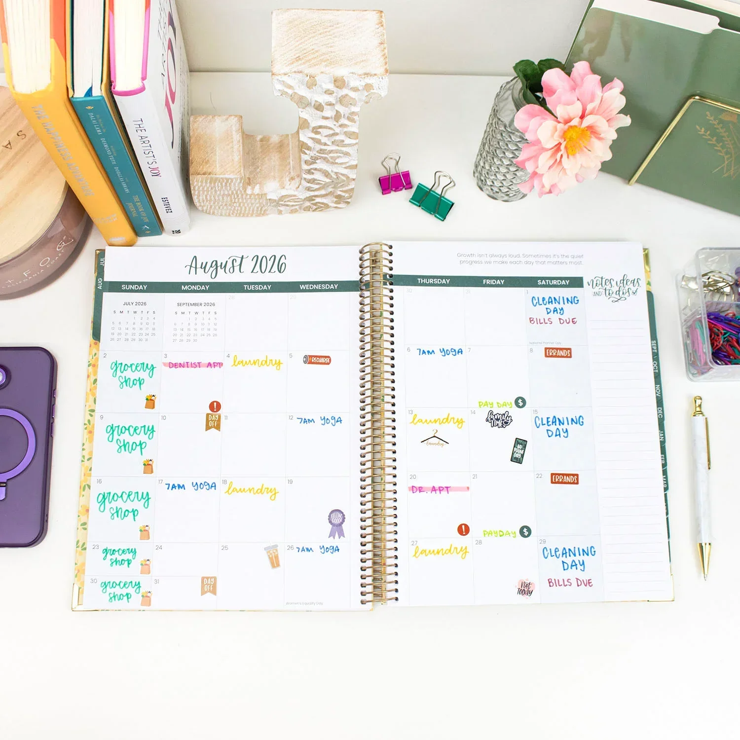 2026–27 Hard Cover Planner, 8.5" x 11" | Butter Yellow Daisies - Image 12