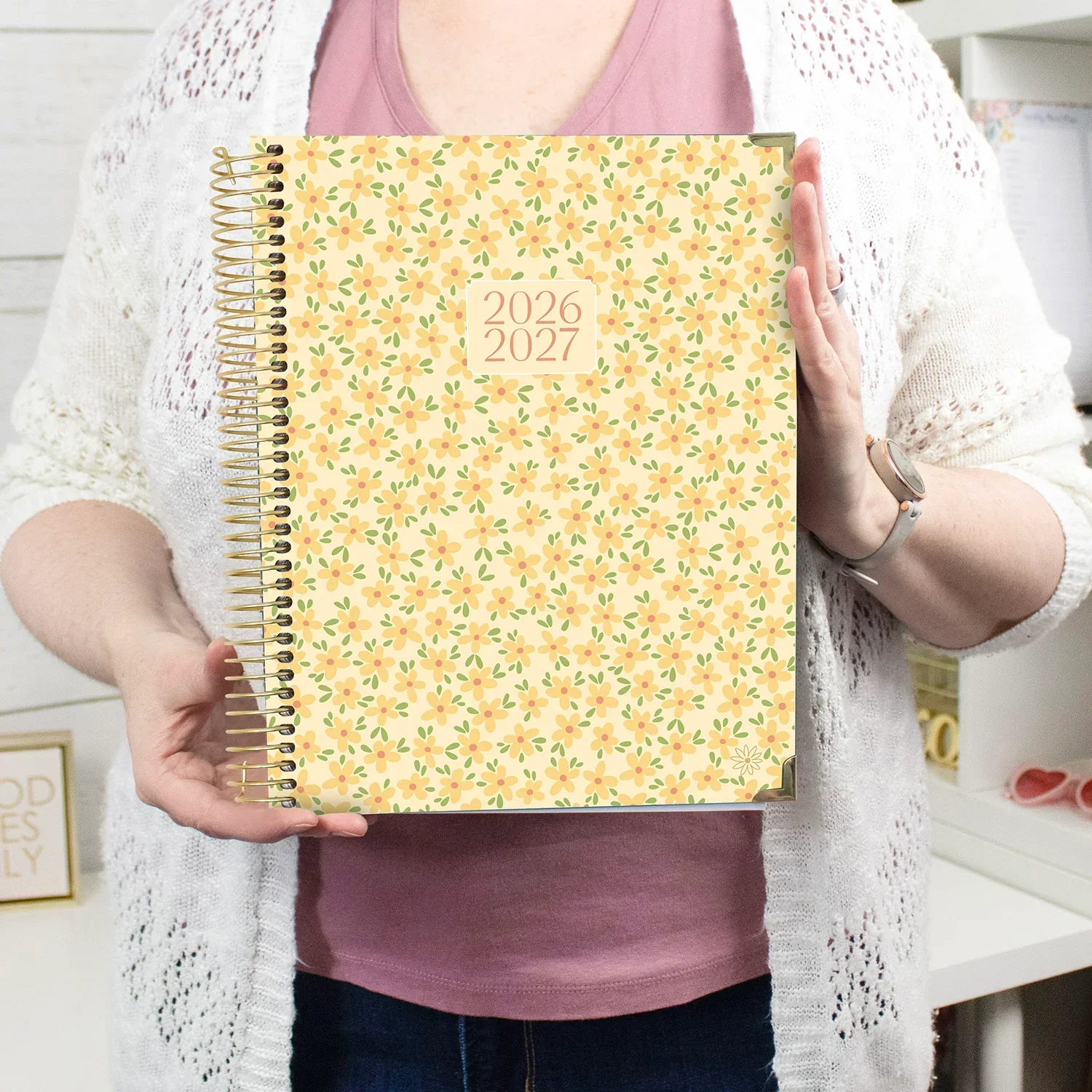 2026–27 Hard Cover Planner, 8.5" x 11" | Butter Yellow Daisies - Image 7