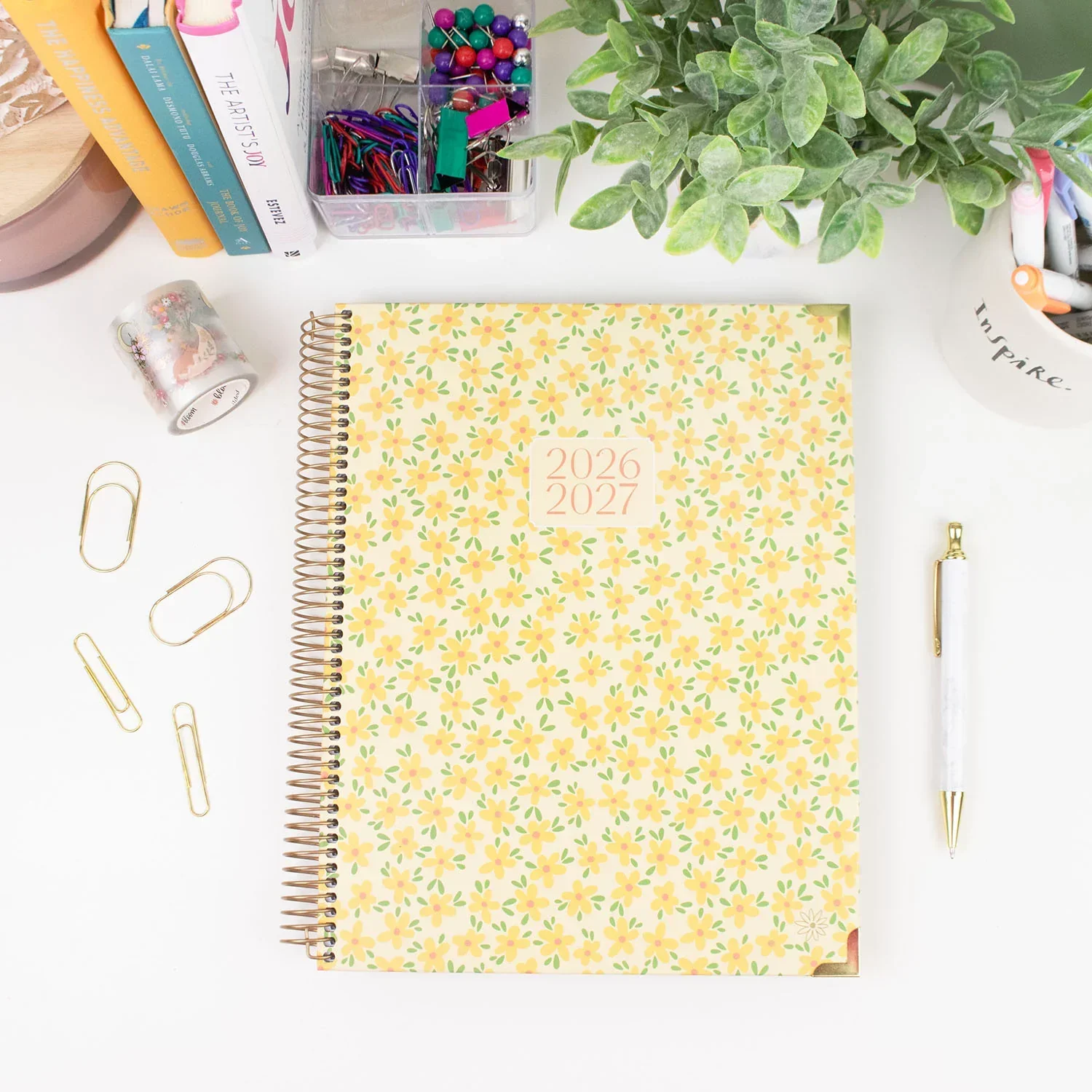 2026–27 Hard Cover Planner, 8.5" x 11" | Butter Yellow Daisies - Image 8