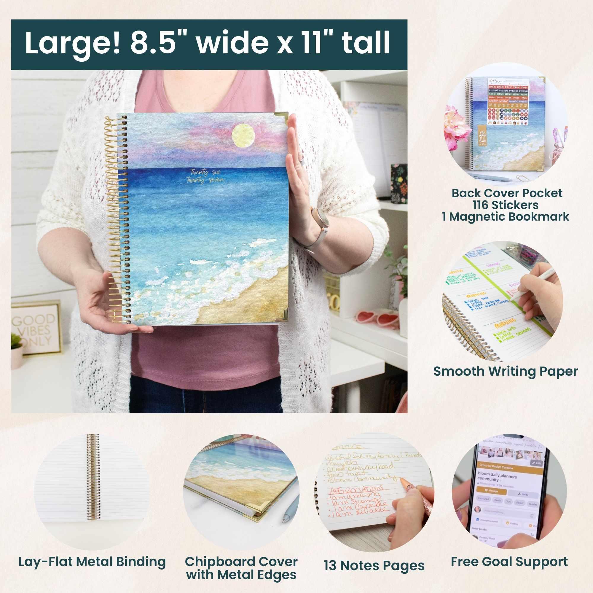 2026–27 Hard Cover Planner, 8.5" x 11" | Coastal Calm - Image 6