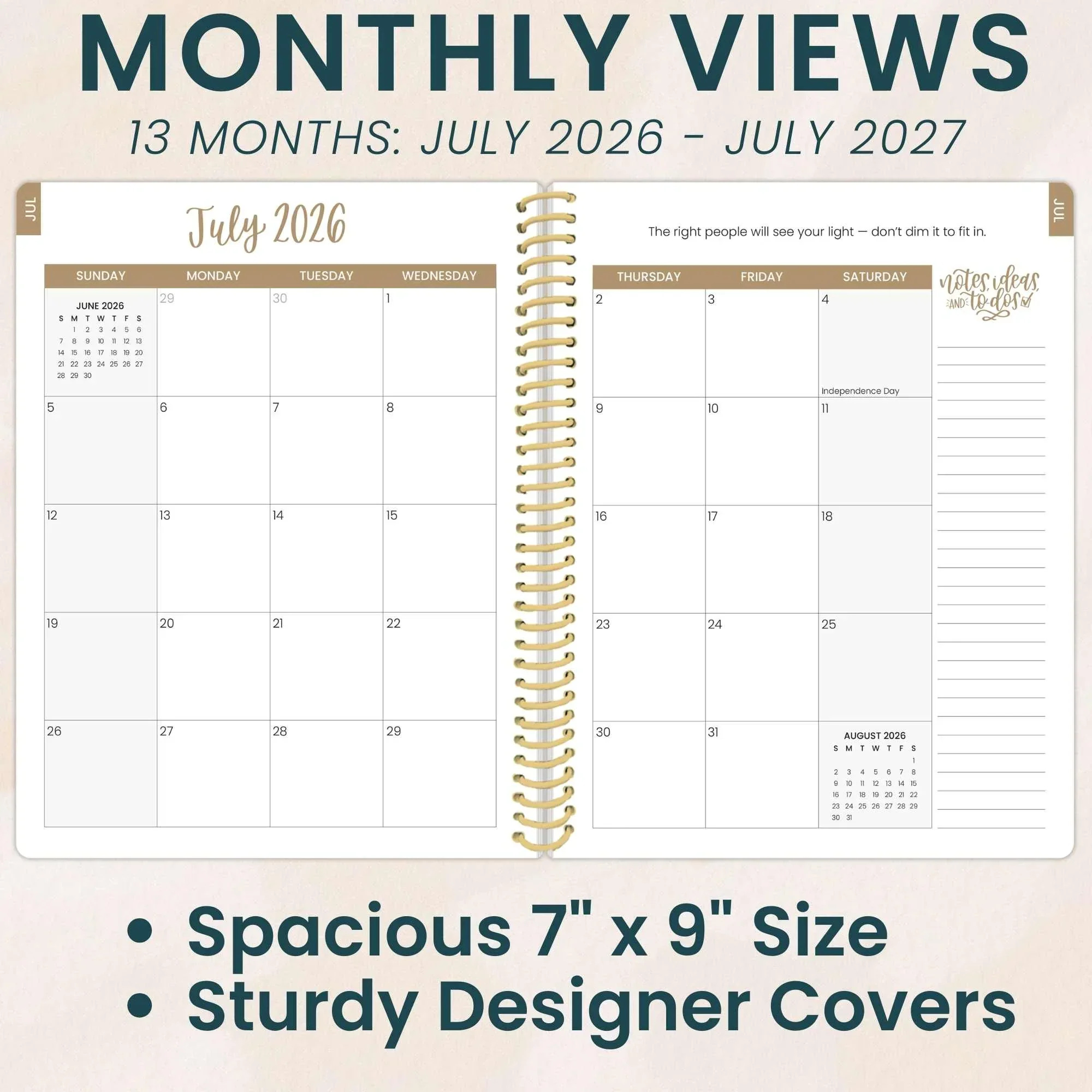 2026–27 Daisy Column Academic Planner, 7" x 9" | Bows - Image 4