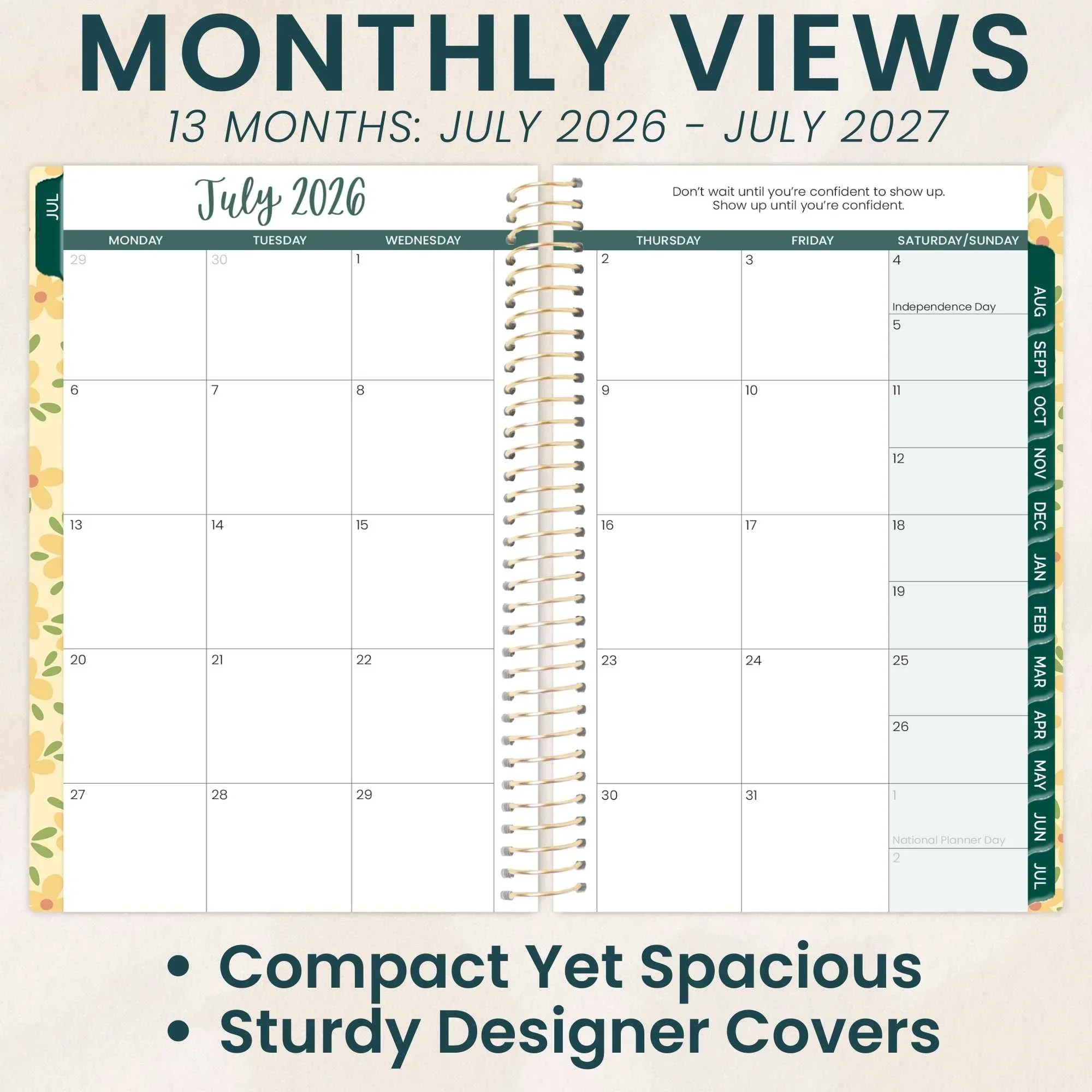 2026–27 Soft Cover Planner, 4" x 6" | Butter Yellow Daisies - Image 4
