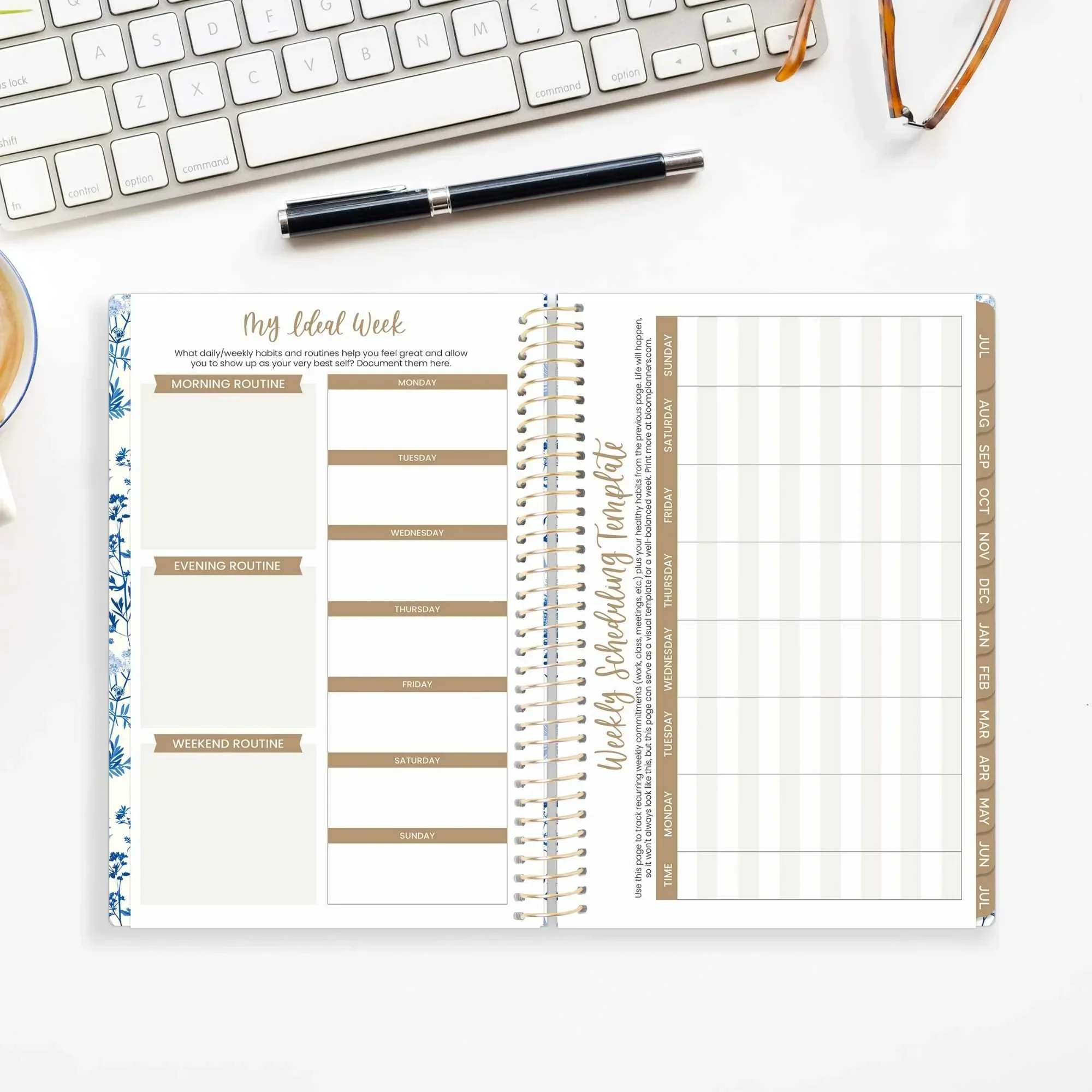 2026-27 Soft Cover Planner, 5.5" x 8.25" | Blue & White Floral - Image 15