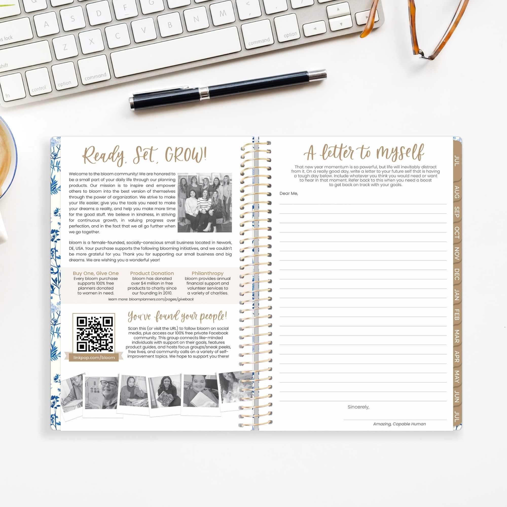 2026-27 Soft Cover Planner, 5.5" x 8.25" | Blue & White Floral - Image 16