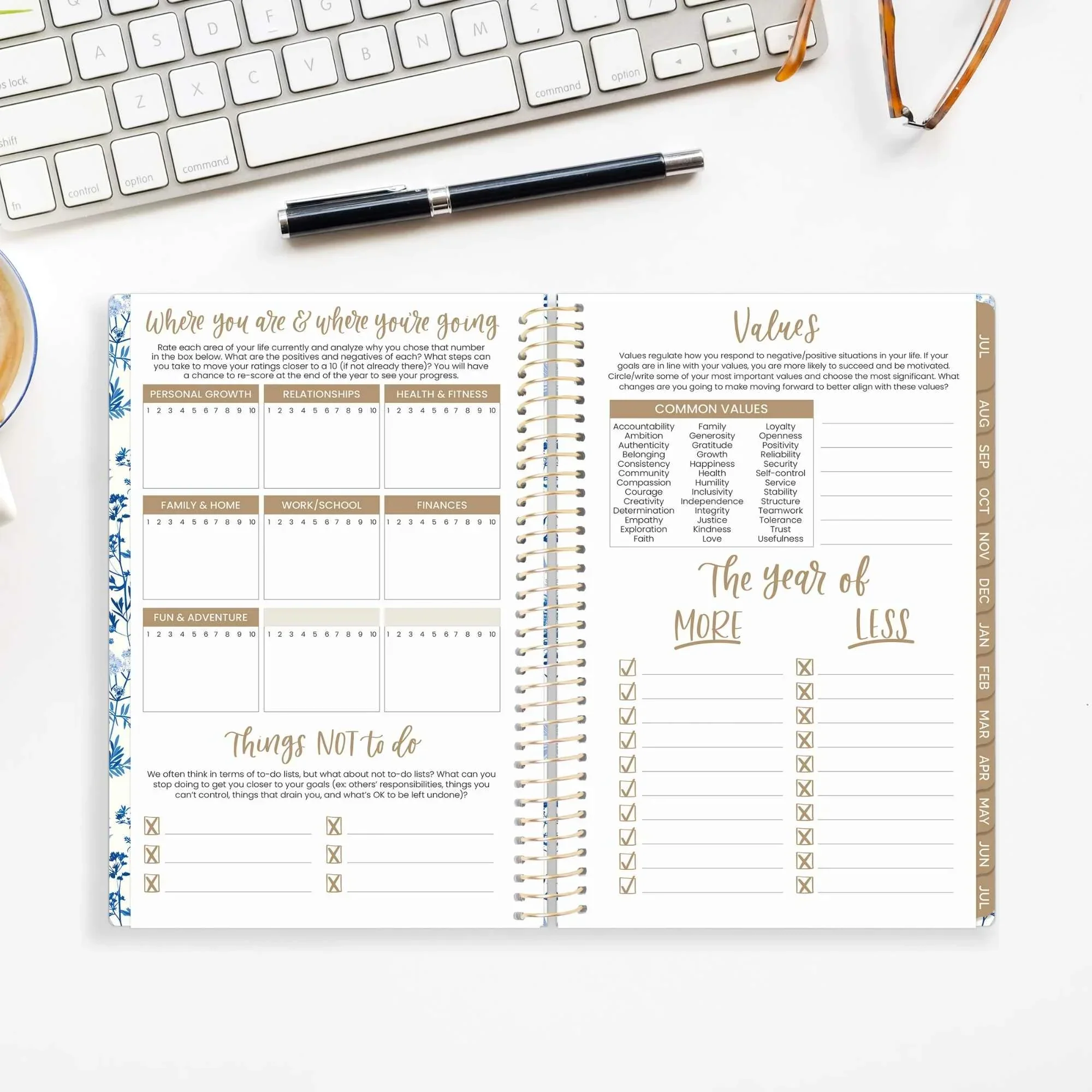 2026-27 Soft Cover Planner, 5.5" x 8.25" | Blue & White Floral - Image 17
