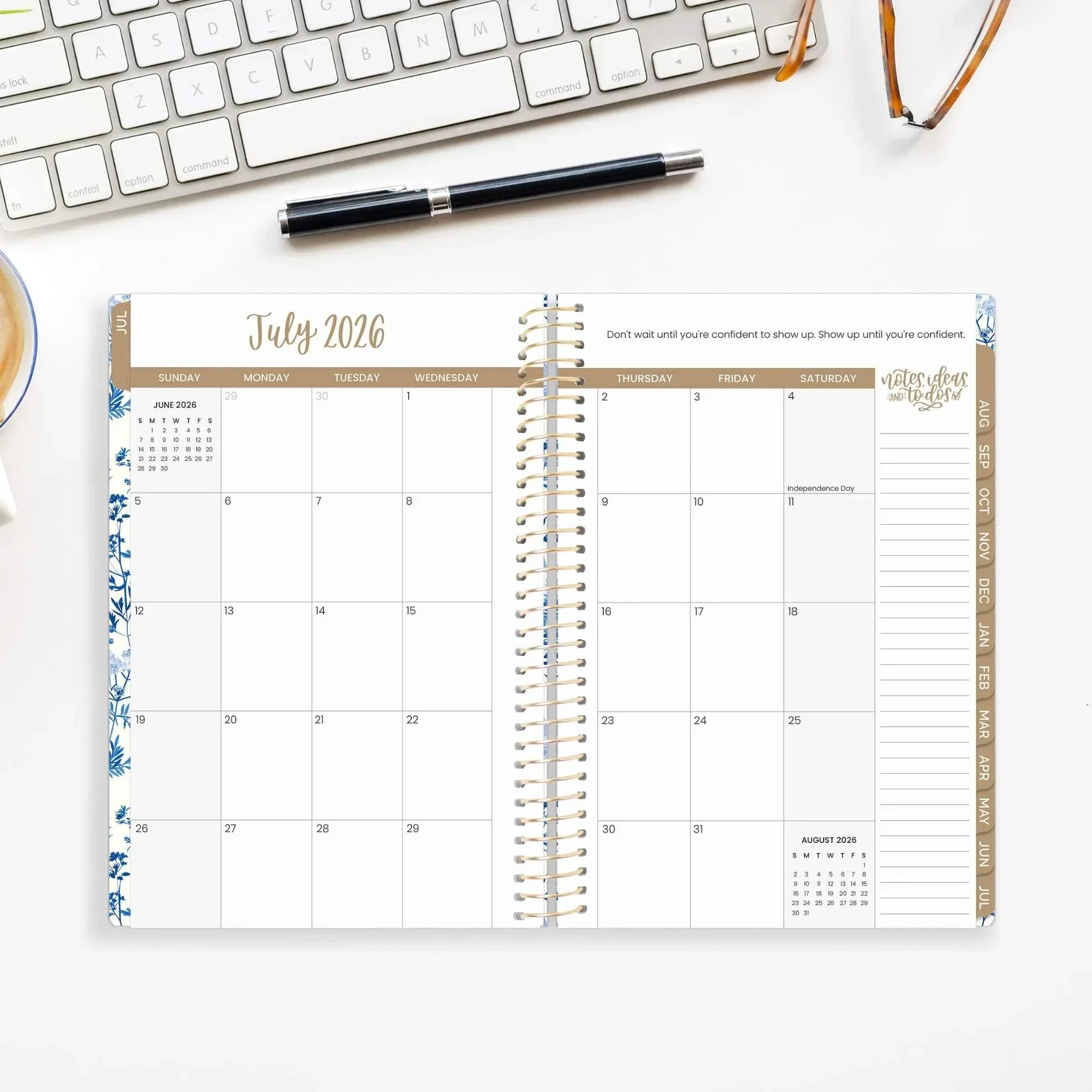 2026-27 Soft Cover Planner, 5.5" x 8.25" | Blue & White Floral - Image 18
