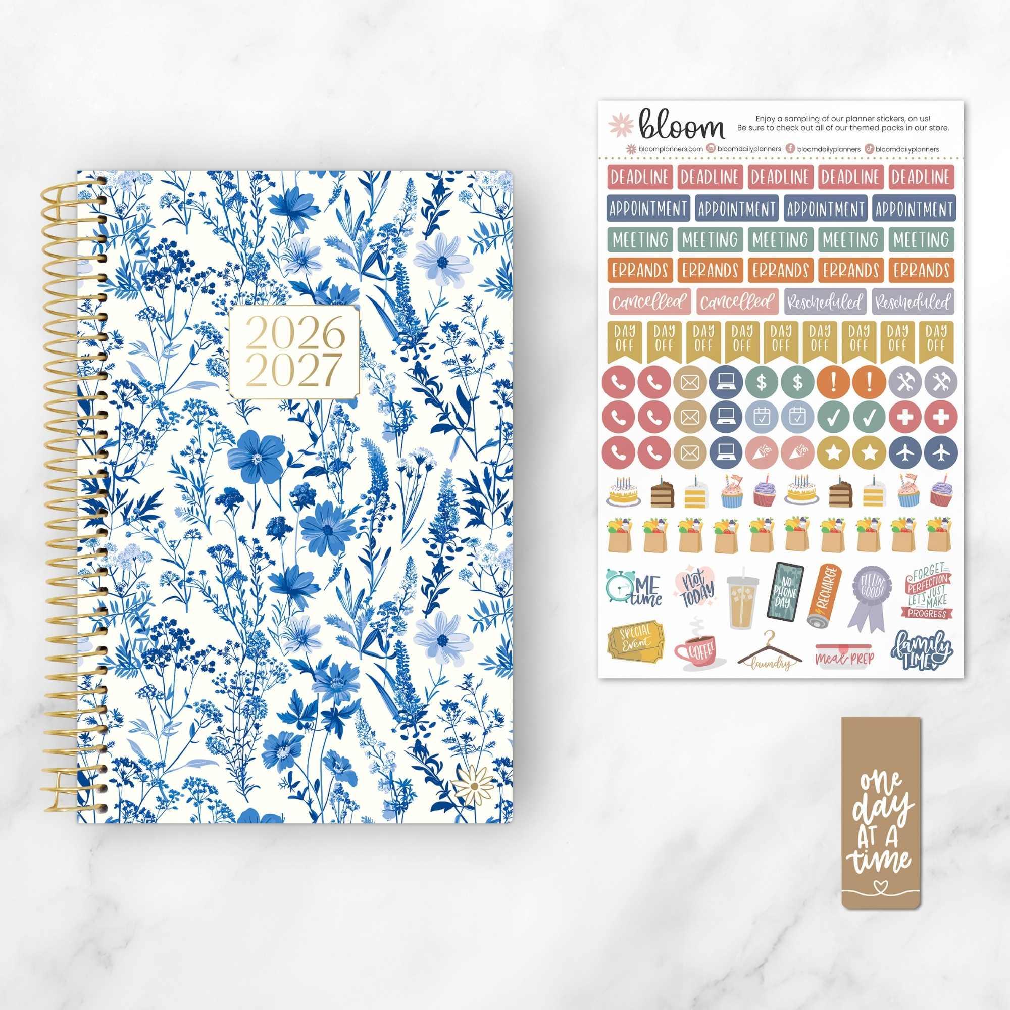 2026-27 Soft Cover Planner, 5.5" x 8.25" | Blue & White Floral - Image 20