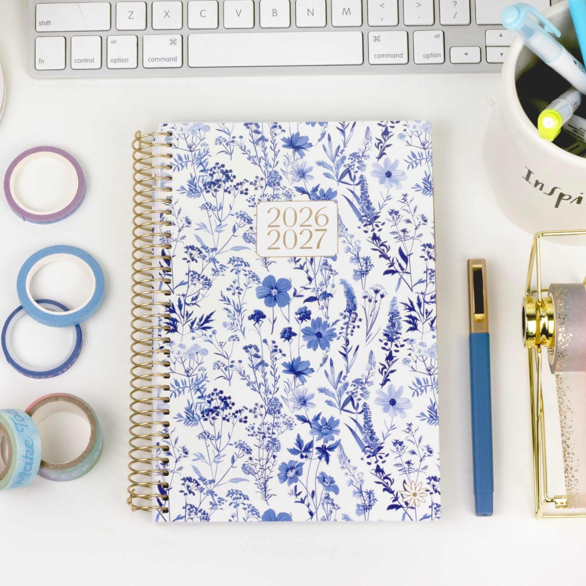 2026-27 Soft Cover Planner, 5.5" x 8.25" | Blue & White Floral - Image 21