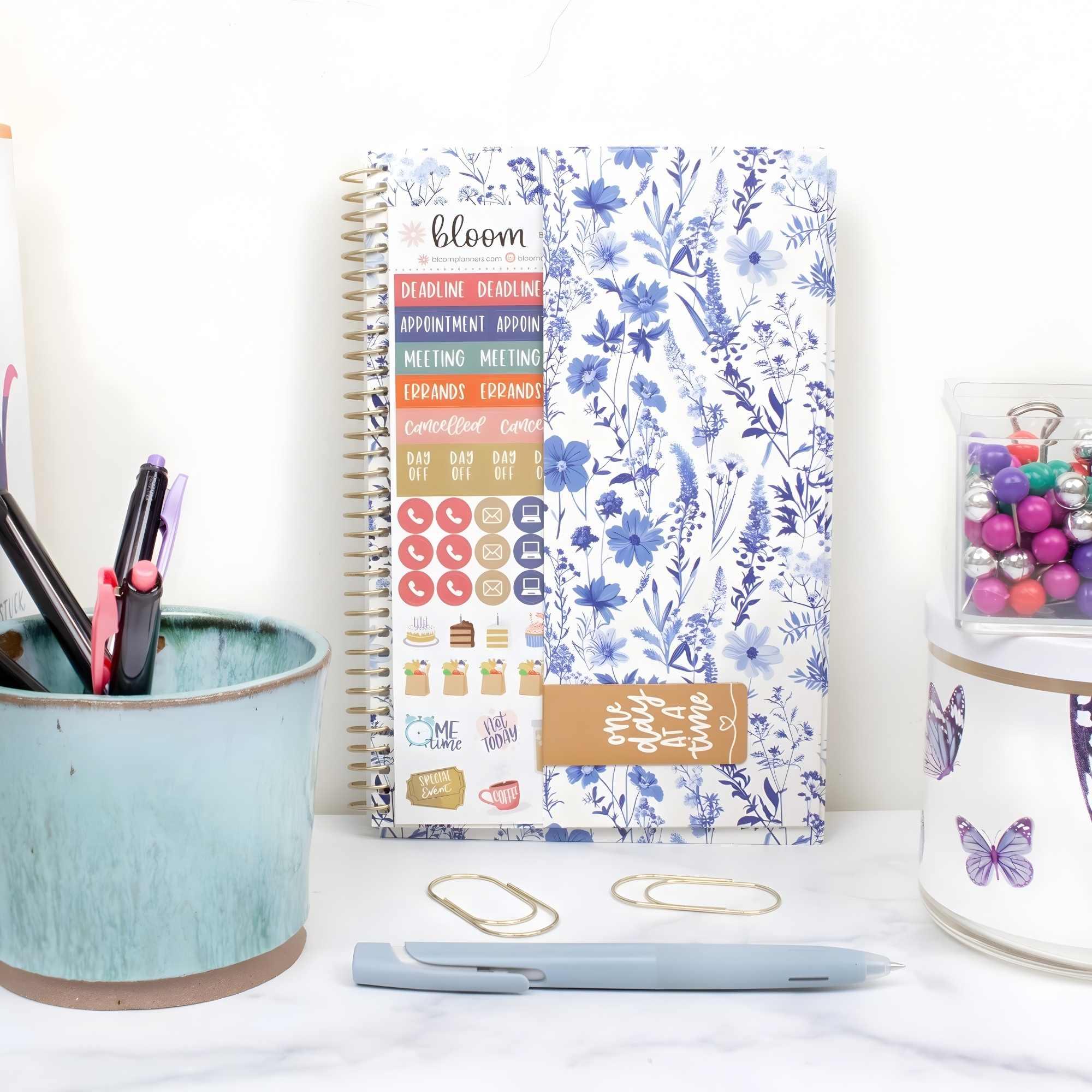 2026-27 Soft Cover Planner, 5.5" x 8.25" | Blue & White Floral - Image 9