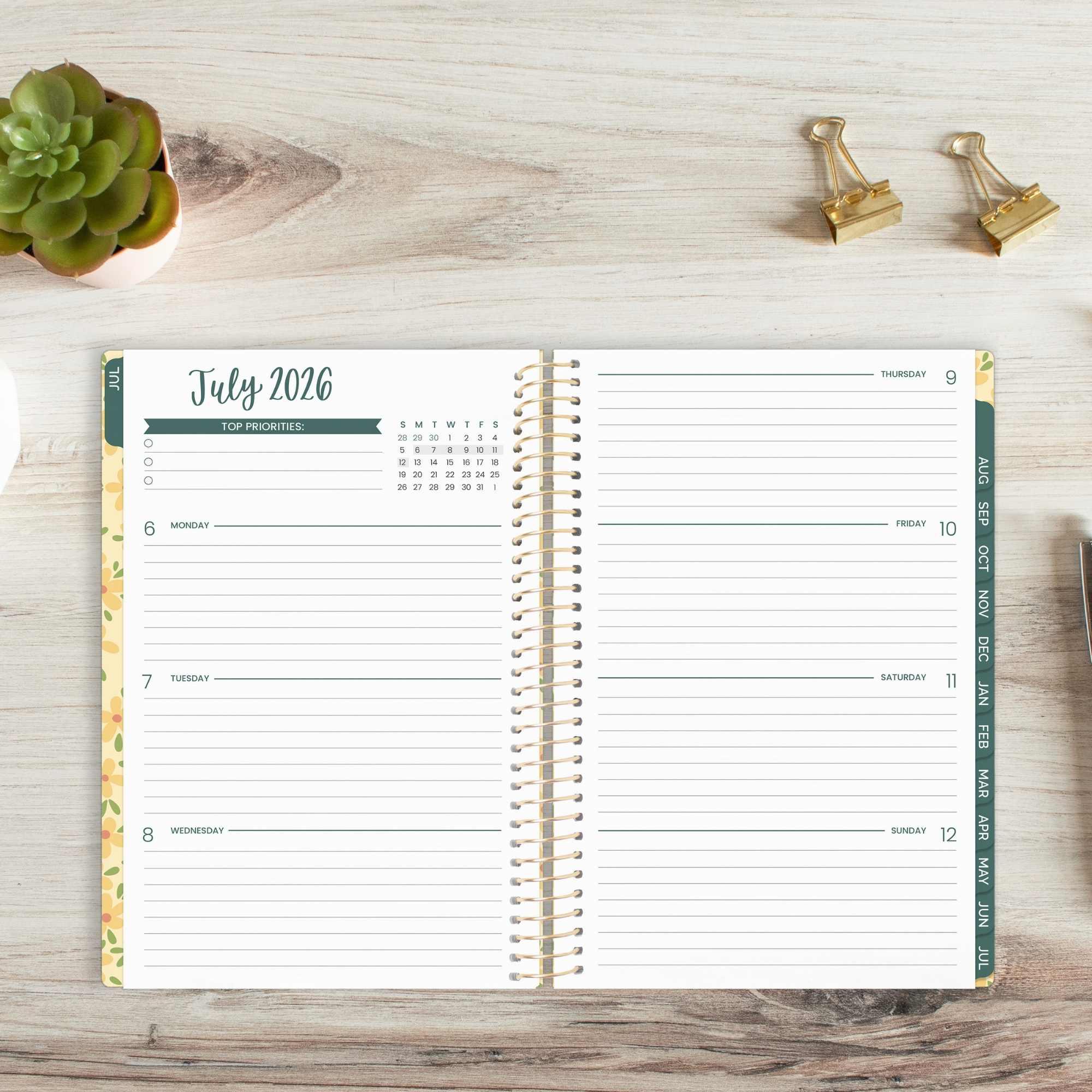 2026-27 Soft Cover Planner, 5.5" x 8.25" | Butter Yellow Daisies - Image 18