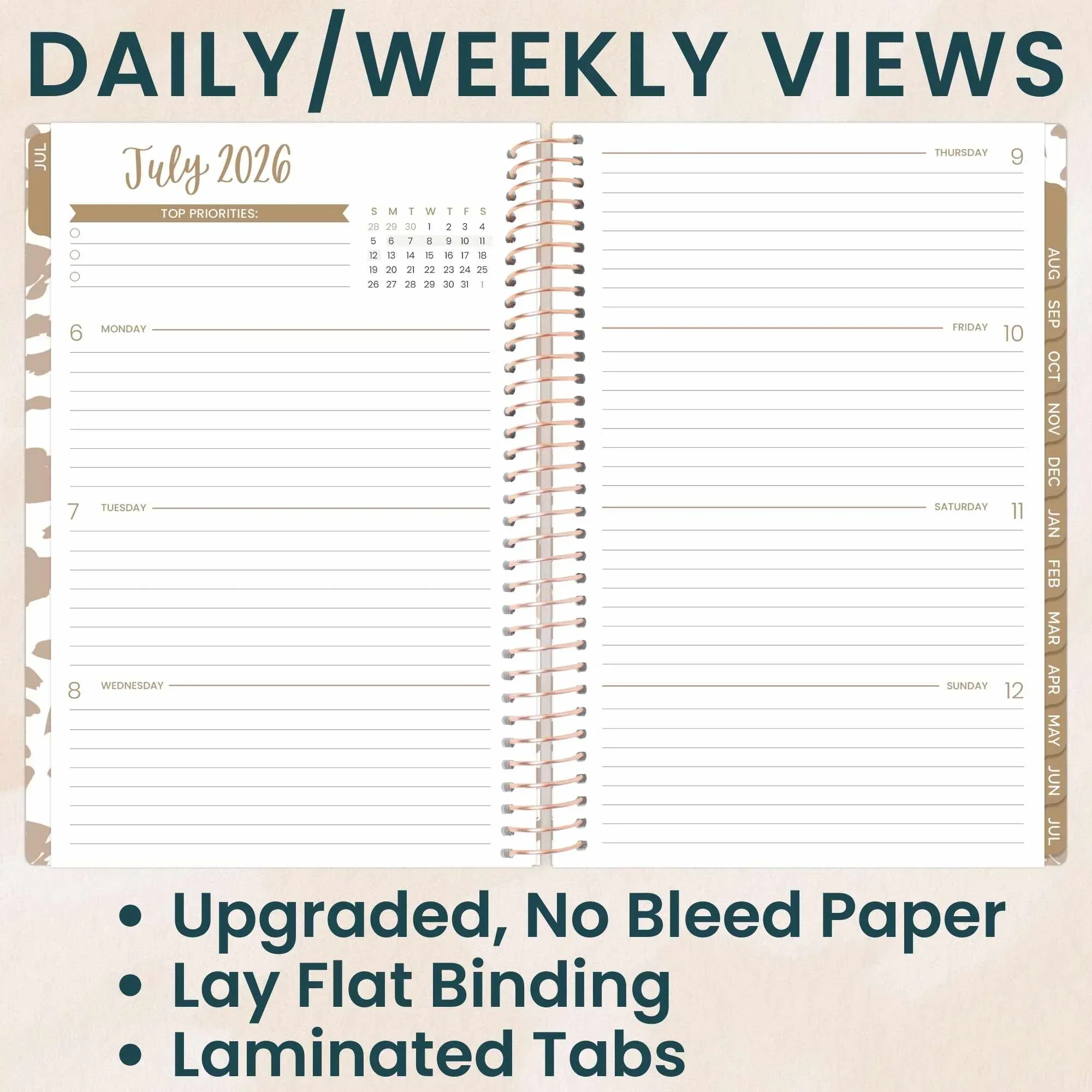 2026–27 Soft Cover Planner, 5.5" x 8.25" | Tan Leopard - Image 3