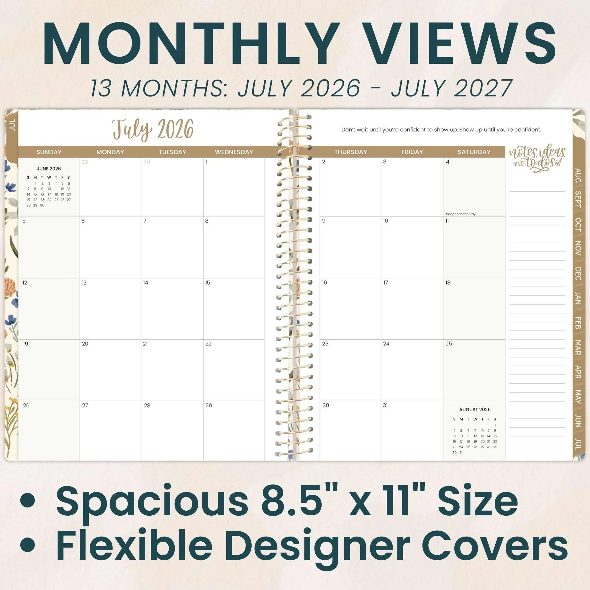 2026–27 Soft Cover Planner, 8.5" x 11" | Whimsical Wildflowers - Image 4