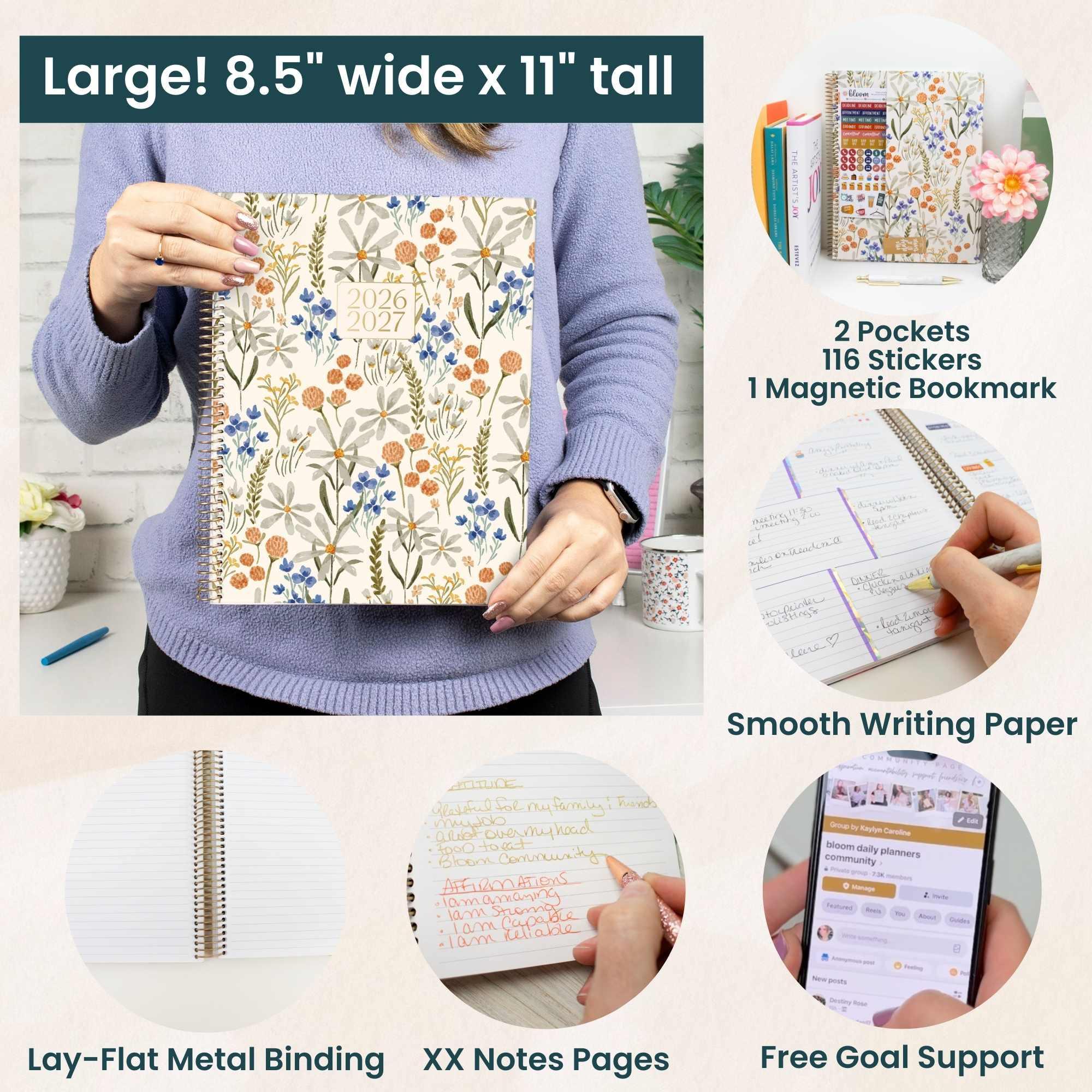 2026–27 Soft Cover Planner, 8.5" x 11" | Whimsical Wildflowers - Image 6