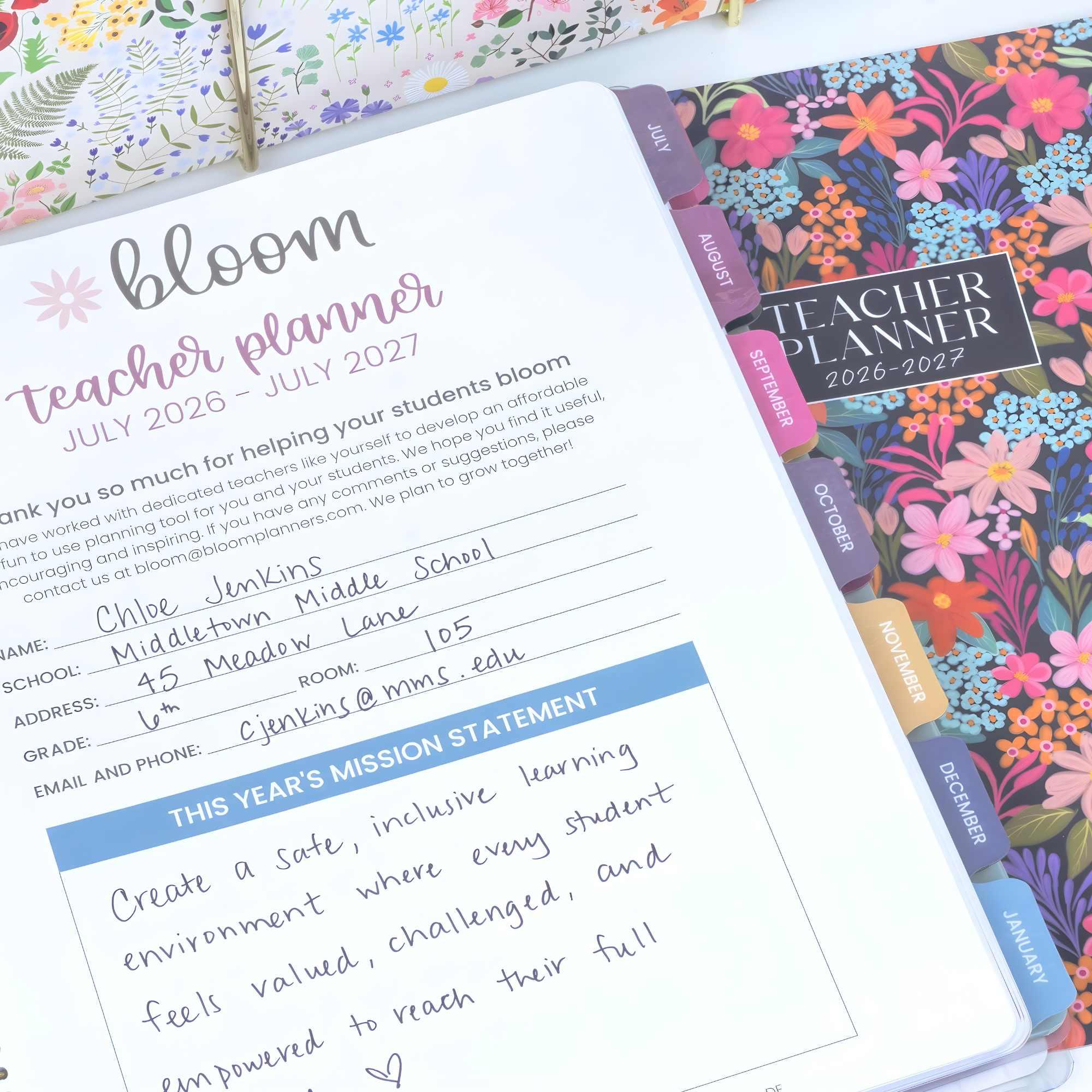 2026-27 Teacher Planner | Bold & Bright | Interchangeable Cover - Image 11