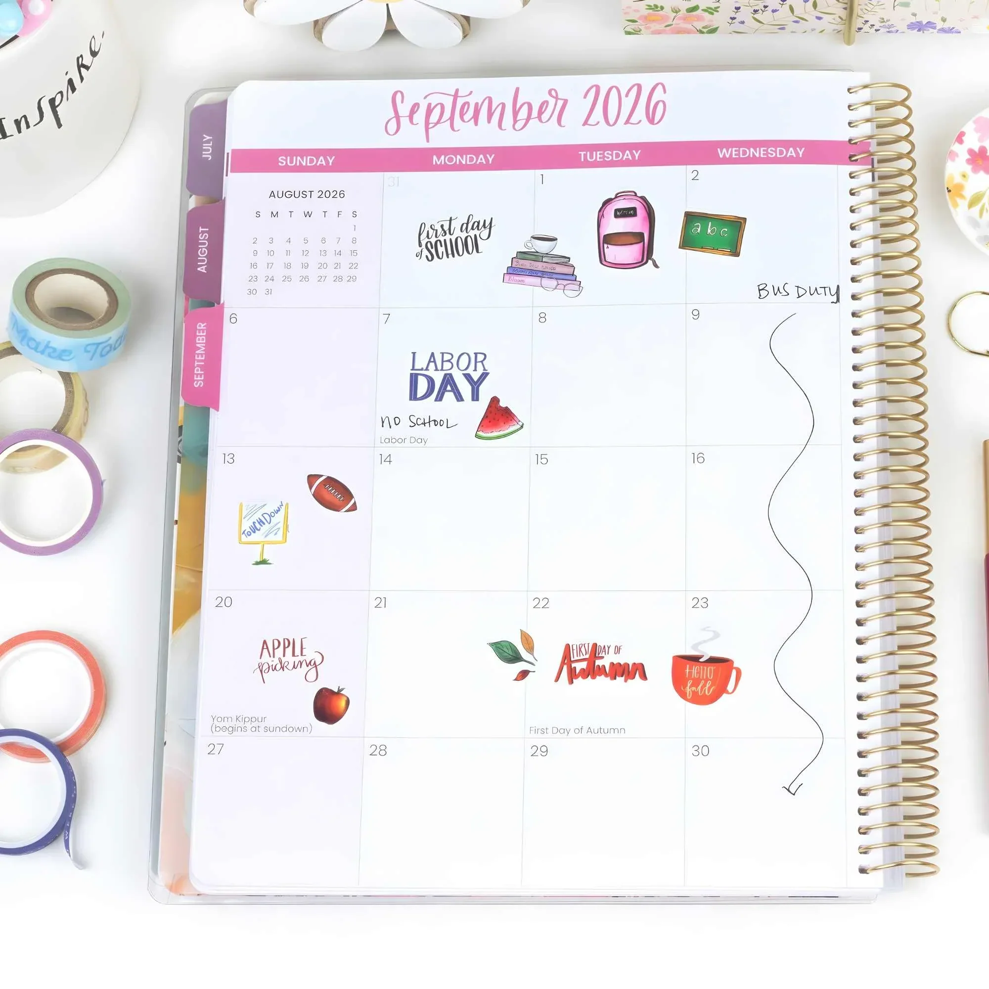 2026-27 Teacher Planner | Bold & Bright | Interchangeable Cover - Image 13