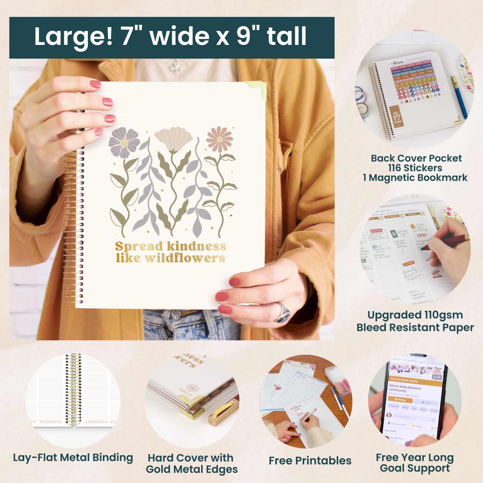 2026–27 Vision Goal Planner, 7.5" x 9" | Spread Kindness Like Wildflowers - Image 7