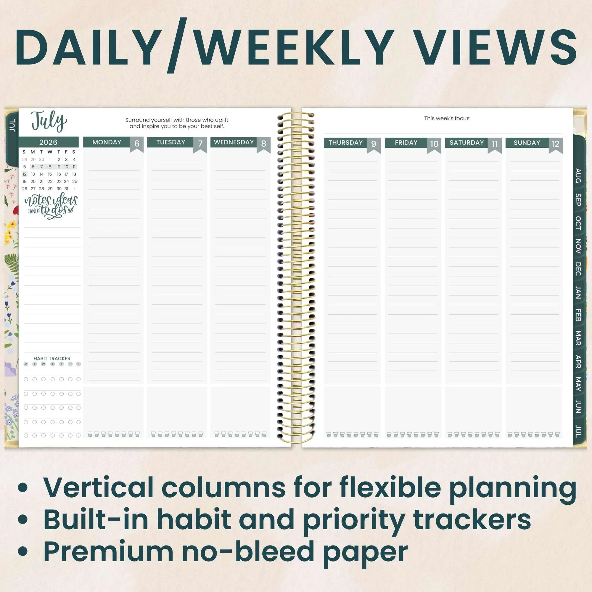 2026–27 Vision Goal Planner, 7.5" x 9" | Garden Party - Image 3