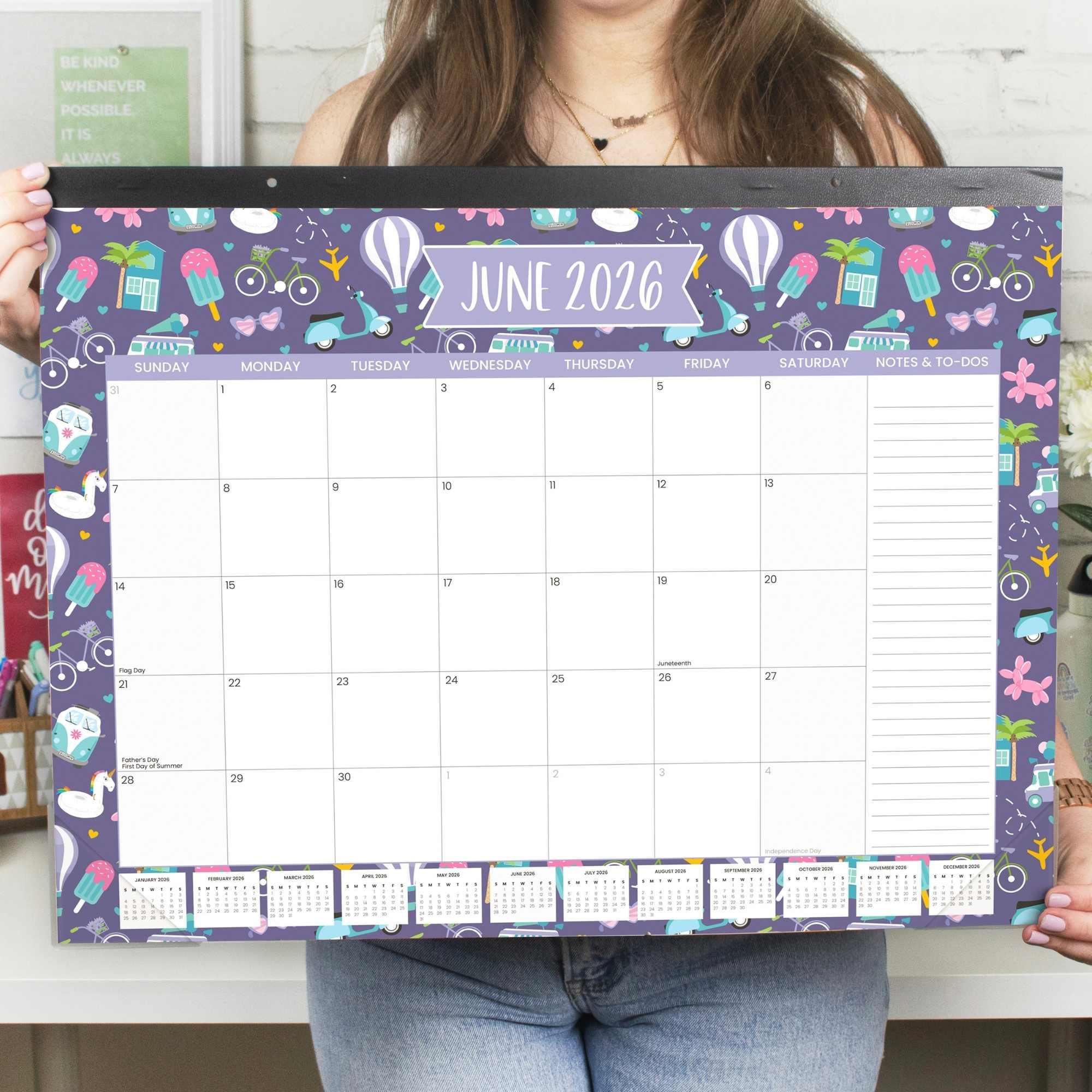 2026 Desk & Wall Calendar, 16" x 21" | Holiday Icons - Image 2