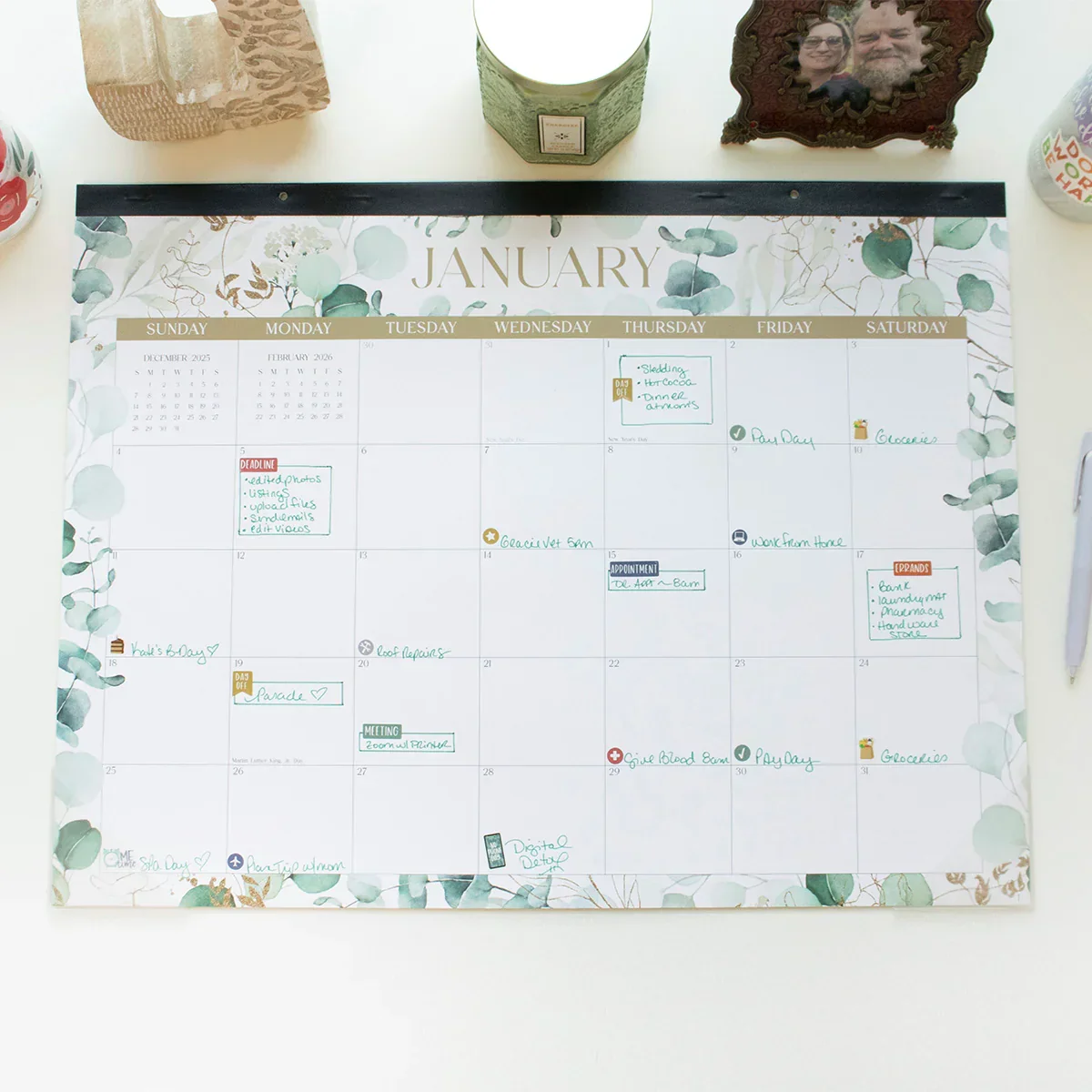 2026 Desk & Wall Calendar, 16" x 21" | Greenery - Image 7
