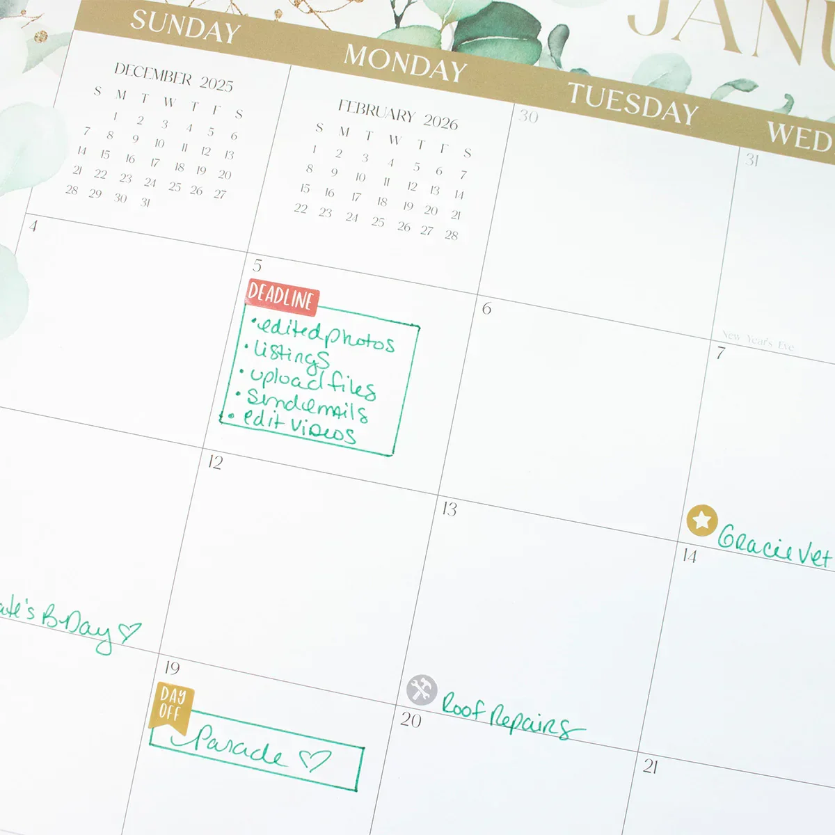 2026 Desk & Wall Calendar, 16" x 21" | Greenery - Image 8