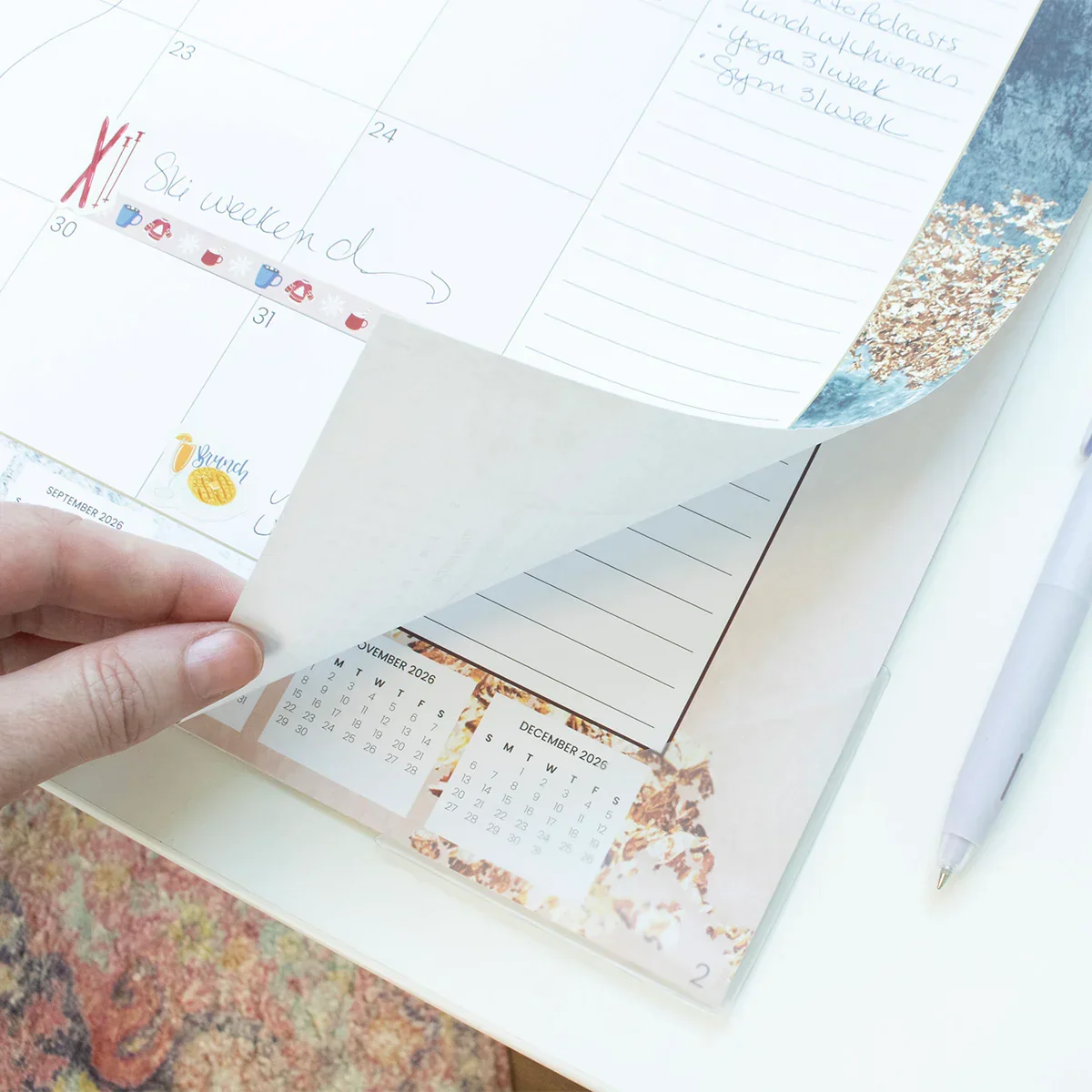 2026 Desk & Wall Calendar, 16" x 21" | Watercolor - Image 11