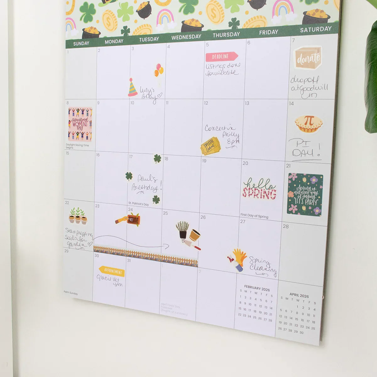 2026 Hanging Calendar, 11" x 17", Holiday Icons - Image 10