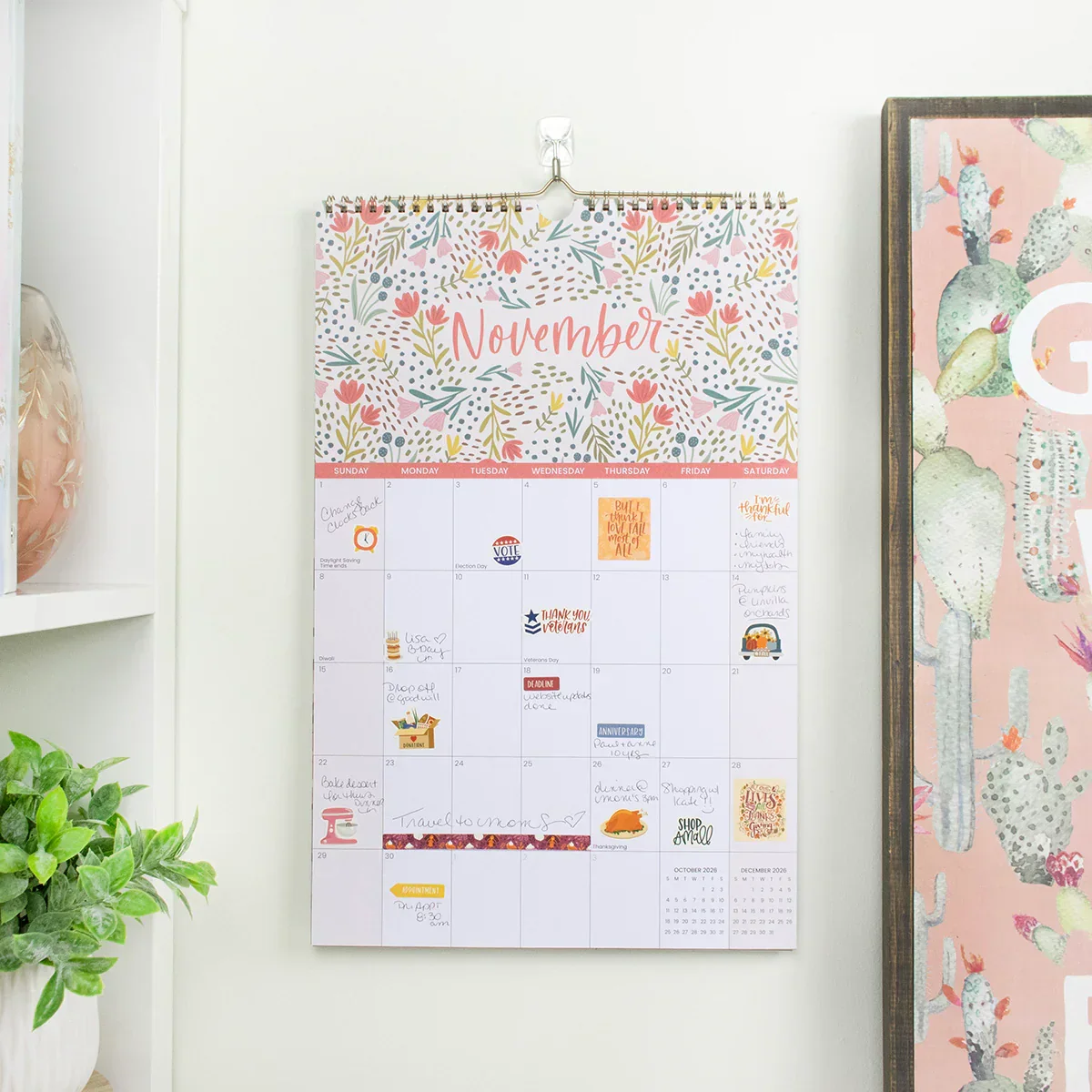 2026 Hanging Calendar, 11" x 17", Seasonal - Image 11