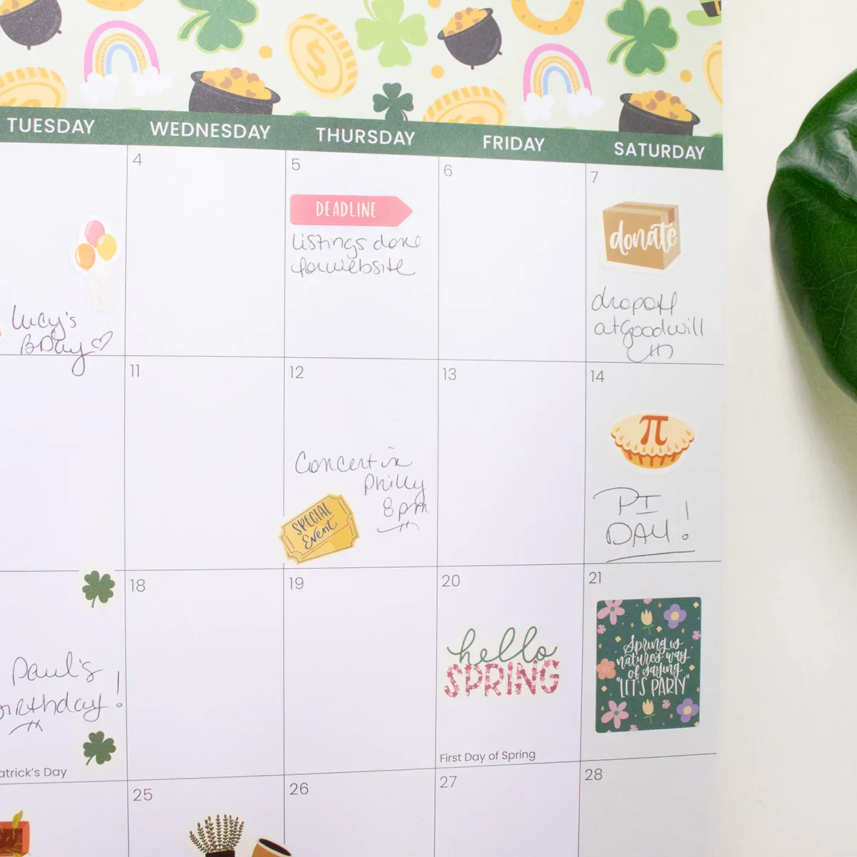 2026 Hanging Calendar, 11" x 17", Holiday Icons - Image 11