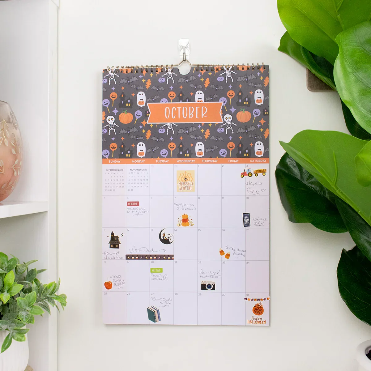 2026 Hanging Calendar, 11" x 17", Holiday Icons - Image 7