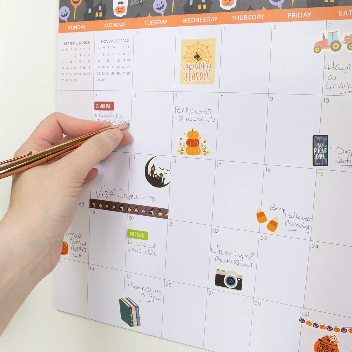 2026 Hanging Calendar, 11" x 17", Holiday Icons - Image 9
