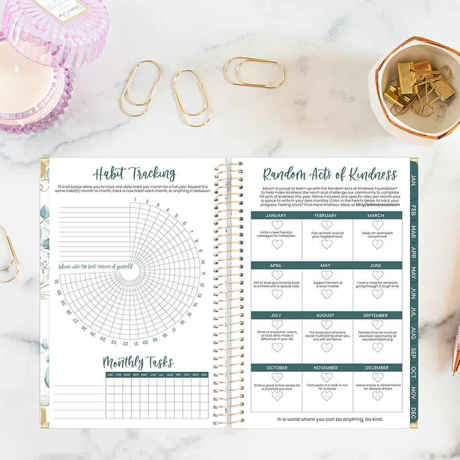 2026 Hard Cover Planner, 5.5" x 8.25", Eucalyptus, White - Image 15