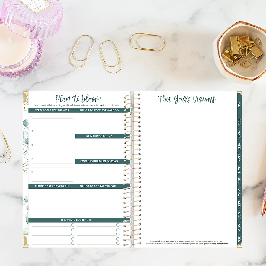 2026 Hard Cover Planner, 5.5" x 8.25", Eucalyptus, White - Image 19