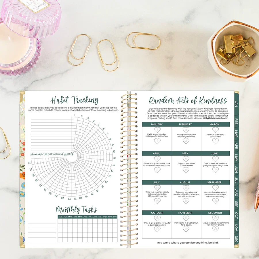 2026 Hard Cover Planner, 5.5" x 8.25", Garden Party, Beige - Image 20