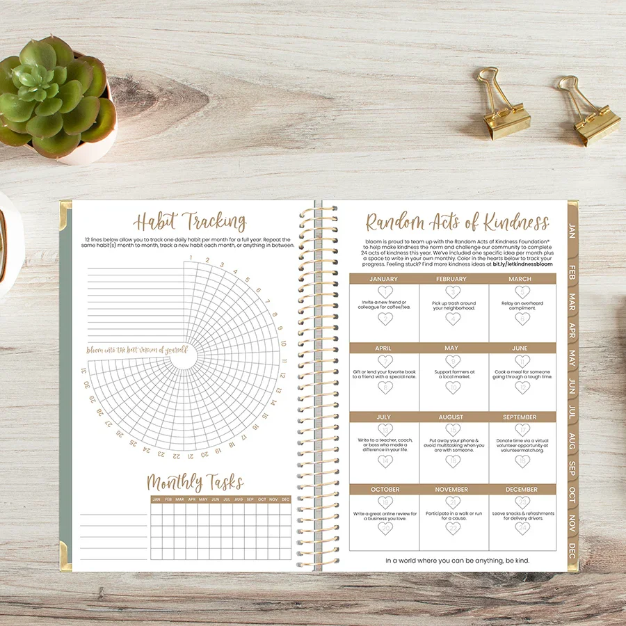 2026 Hard Cover Planner, 5.5" x 8.25", Linen, Green - Image 21