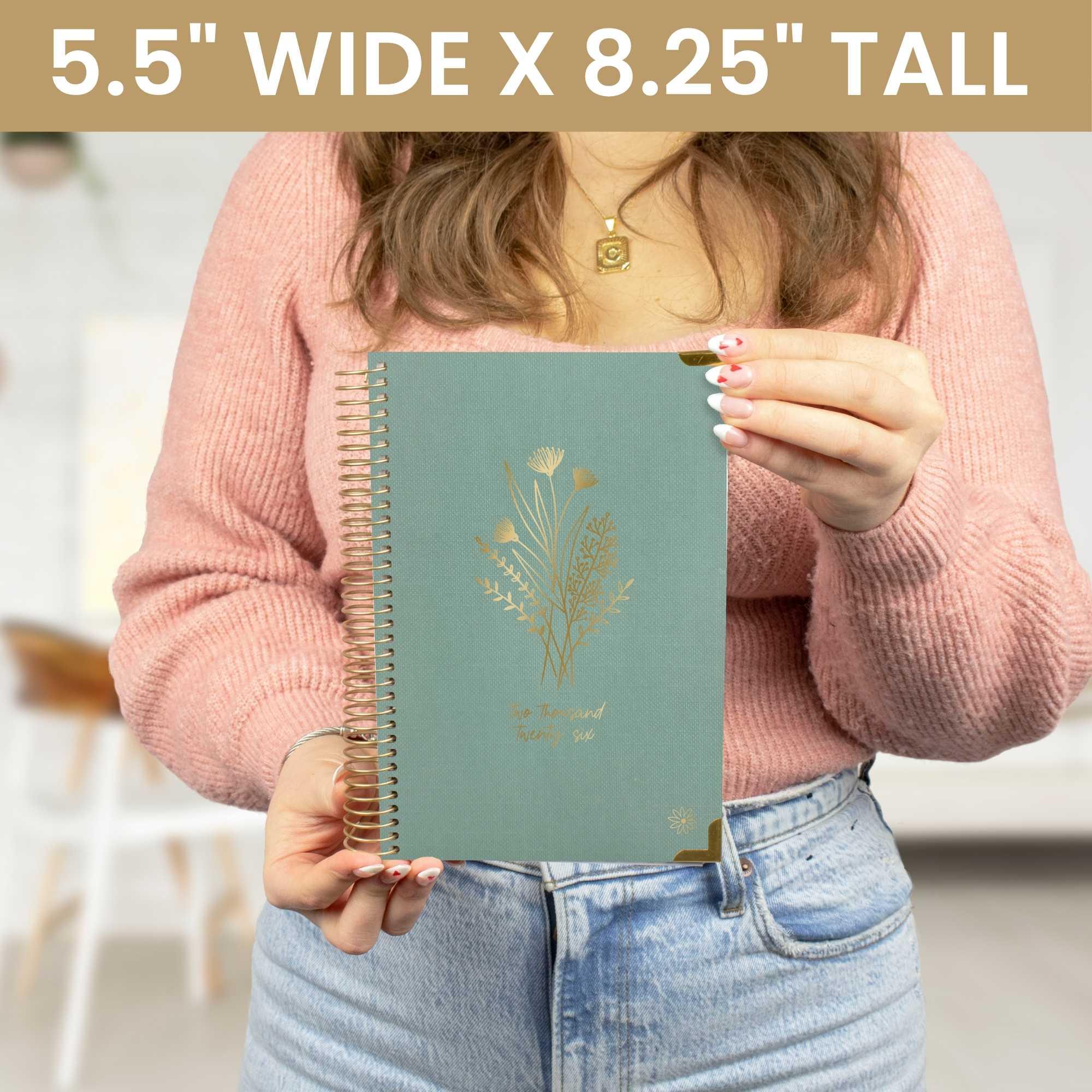 2026 Hard Cover Planner, 5.5" x 8.25", Linen, Green - Image 23