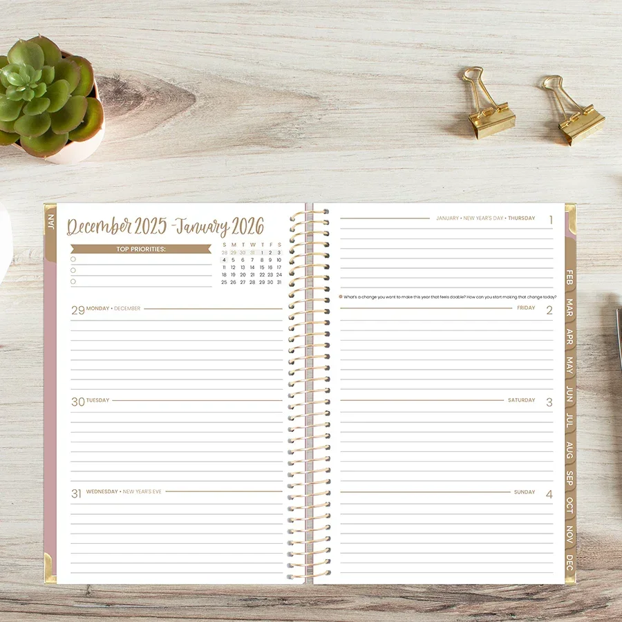 2026 Hard Cover Planner, 5.5" x 8.25", Linen, Pink - Image 16