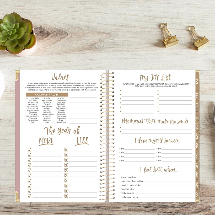 2026 Hard Cover Planner, 5.5" x 8.25", Linen, Pink - Image 19