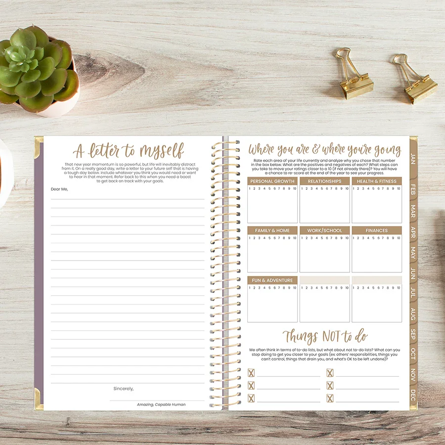 2026 Hard Cover Planner, 5.5" x 8.25", Linen, Purple - Image 17