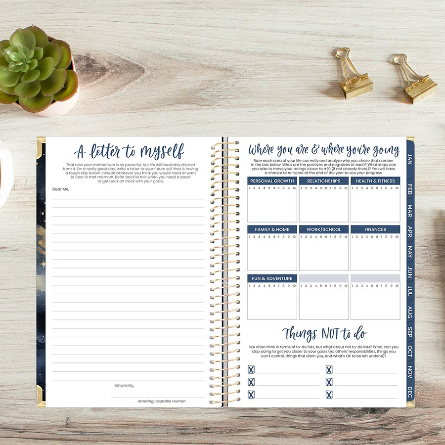 2026 Hard Cover Planner, 5.5" x 8.25", Midnight Sky - Image 14