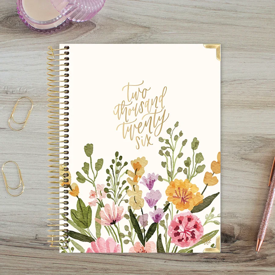 2026 Hard Cover Planner, 8.5" x 11", Beige Bouquet - Image 9