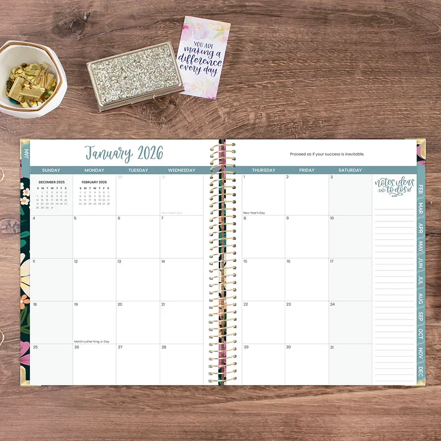 2026 Hard Cover Planner, 8.5" x 11", Blooming Wildly - Image 14